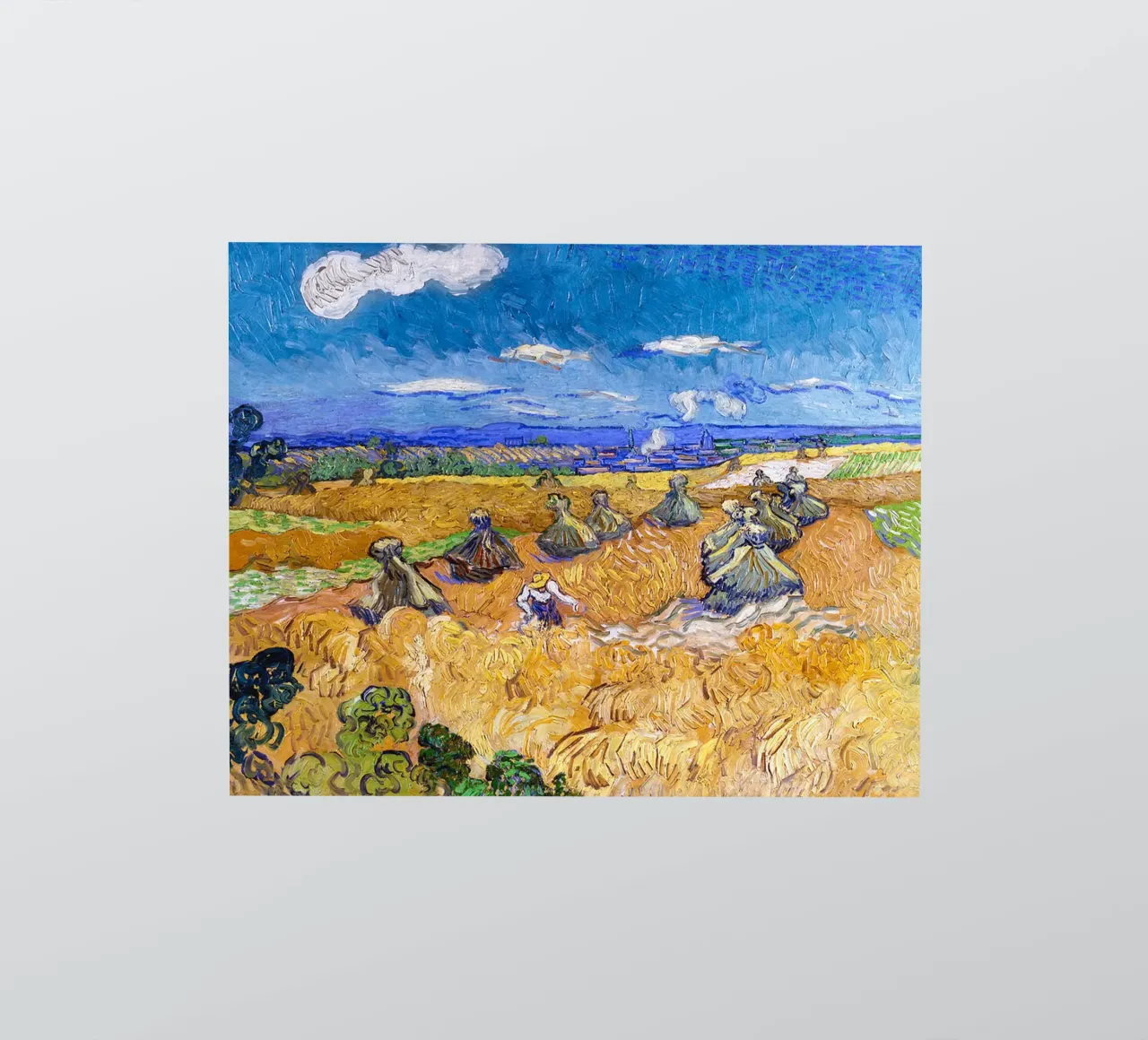 Wheat Fields with Reaper Auvers 1888 sticker by ValerieArt