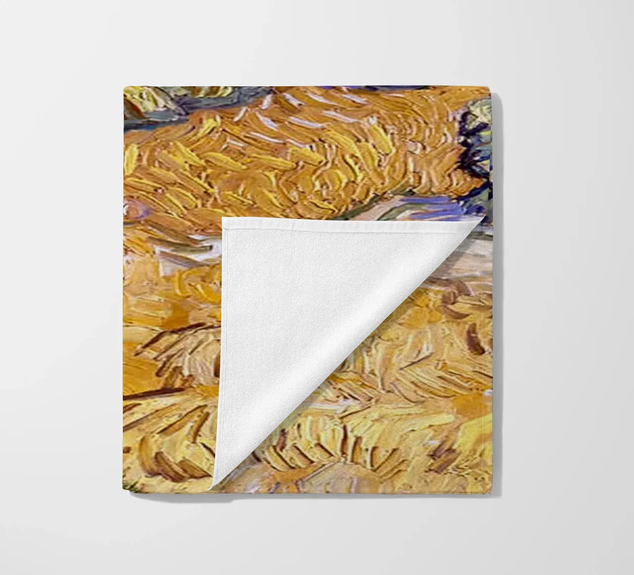 Wheat Fields with Reaper Auvers 1888 beach towel by ValerieArt