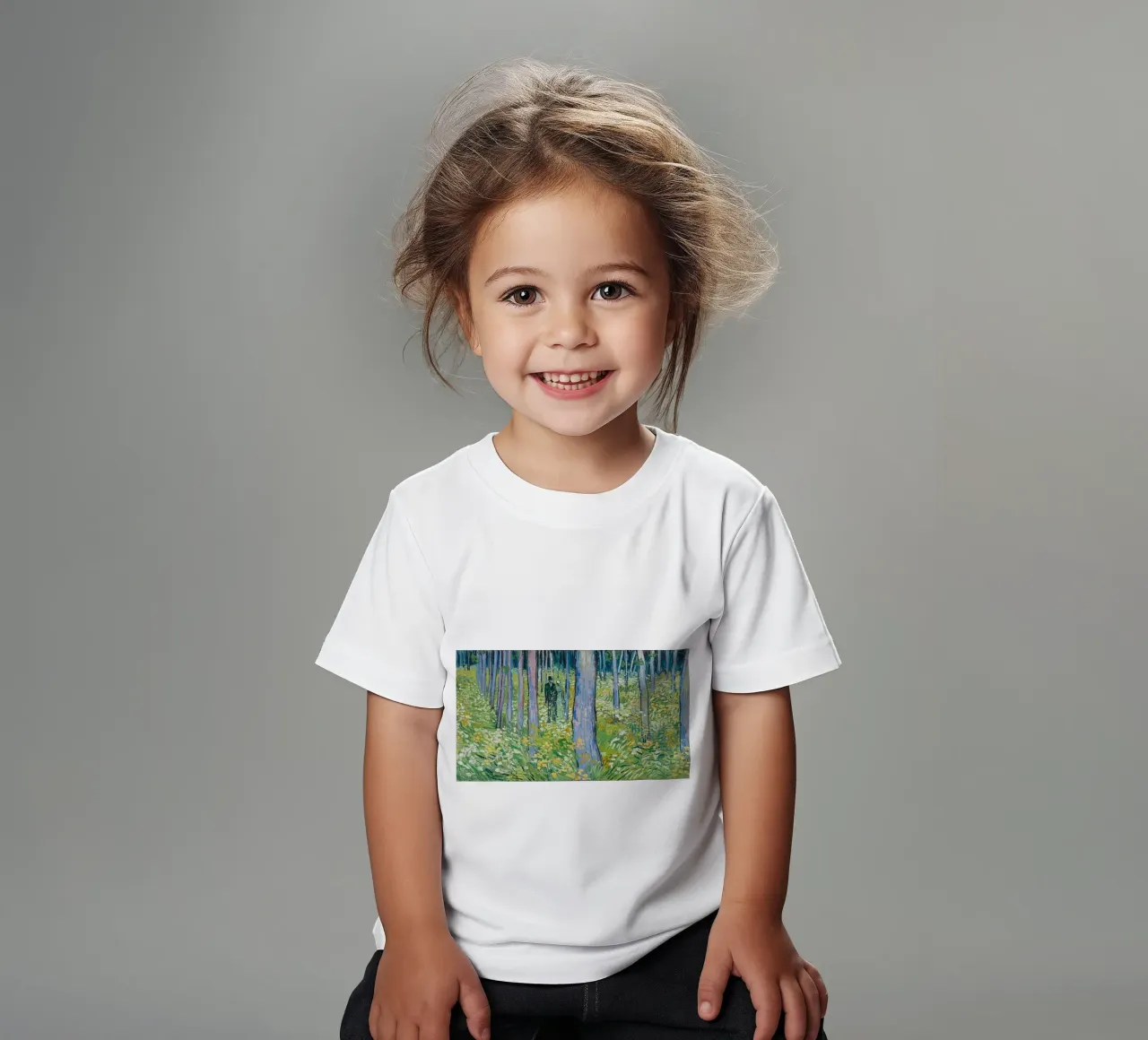 Sottobosco con due figure 1890 t-shirt bambini da ValerieArt
