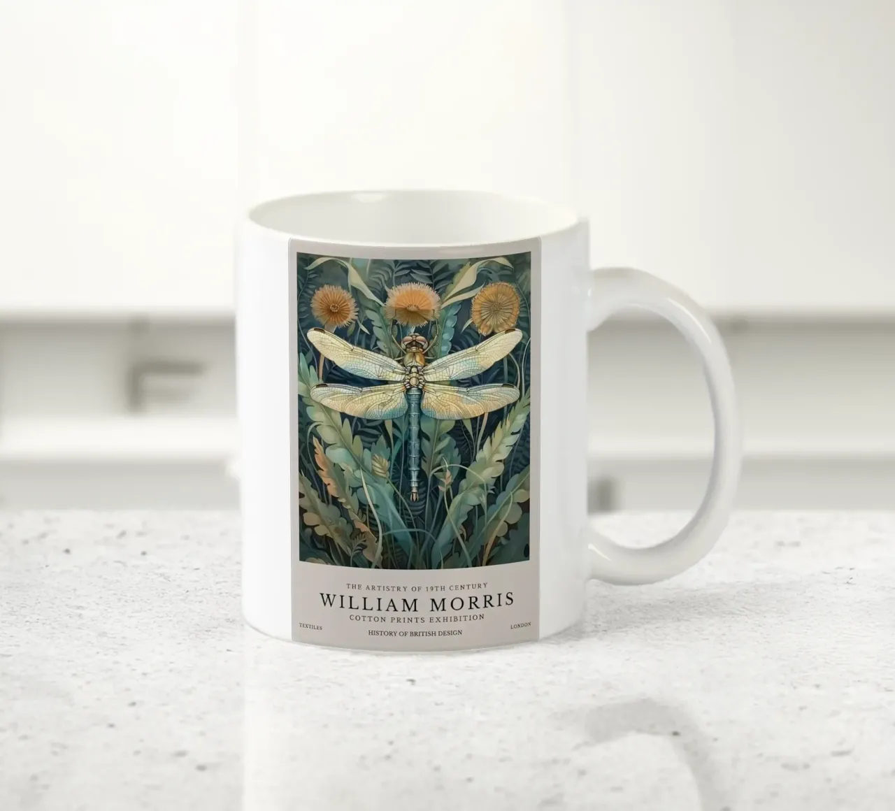 libellule appollaiate sulle foglie tazza in ceramica da Ropech Shop