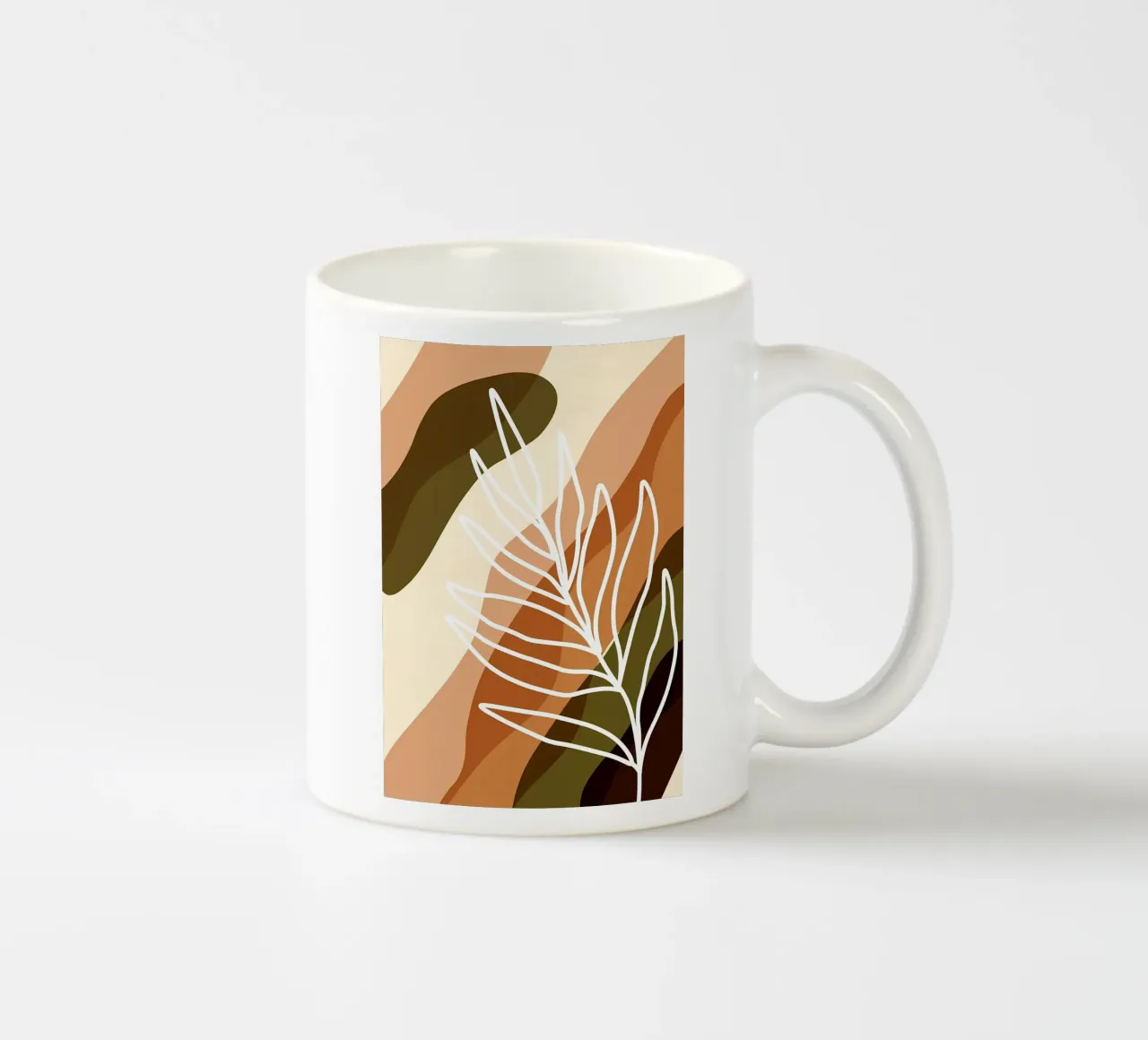 Foglia astratta tazza in ceramica da Daron