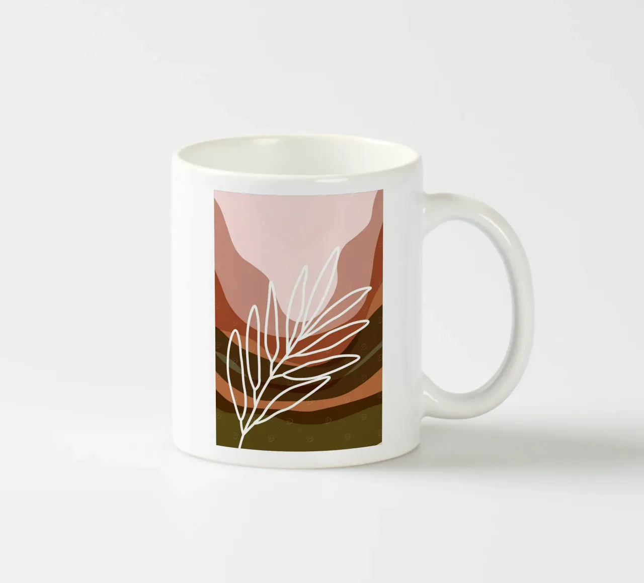 Foglia astratta tazza in ceramica da Daron
