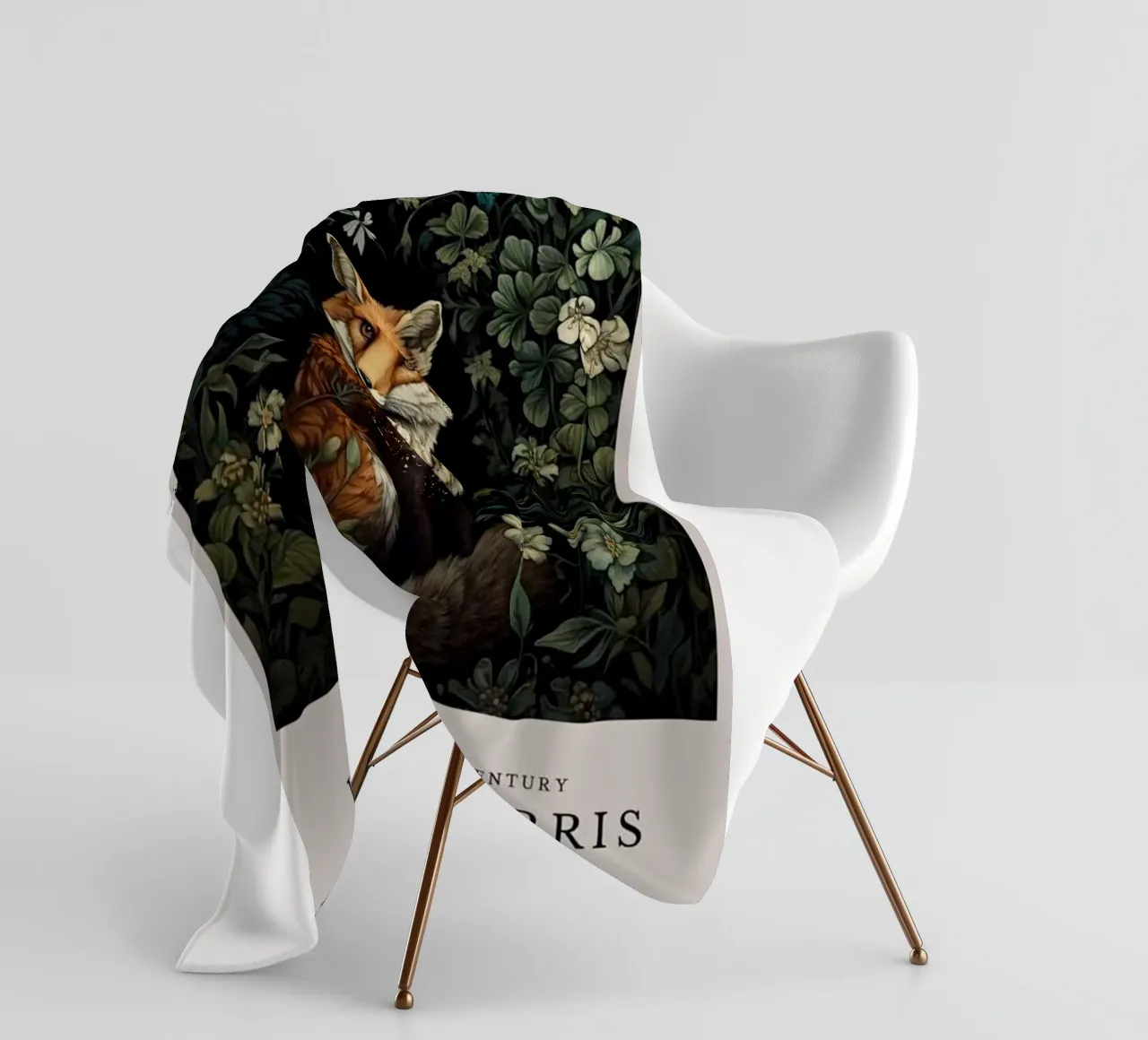 fierce fox in the middle of the forest fleece blanket by Ropech Shop