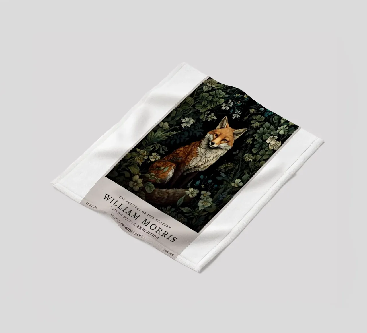 fierce fox in the middle of the forest fleece blanket by Ropech Shop