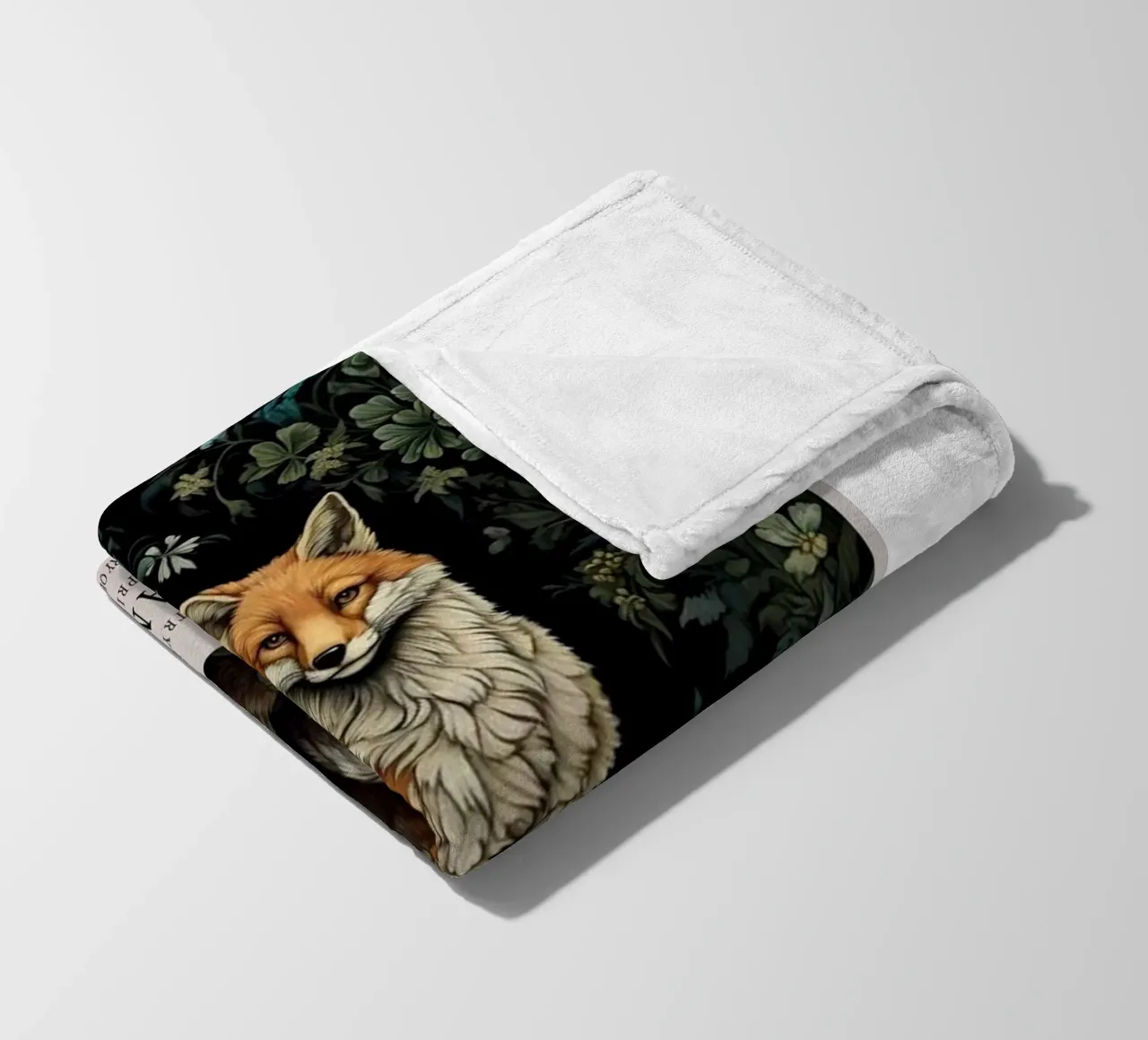 fierce fox in the middle of the forest fleece blanket by Ropech Shop