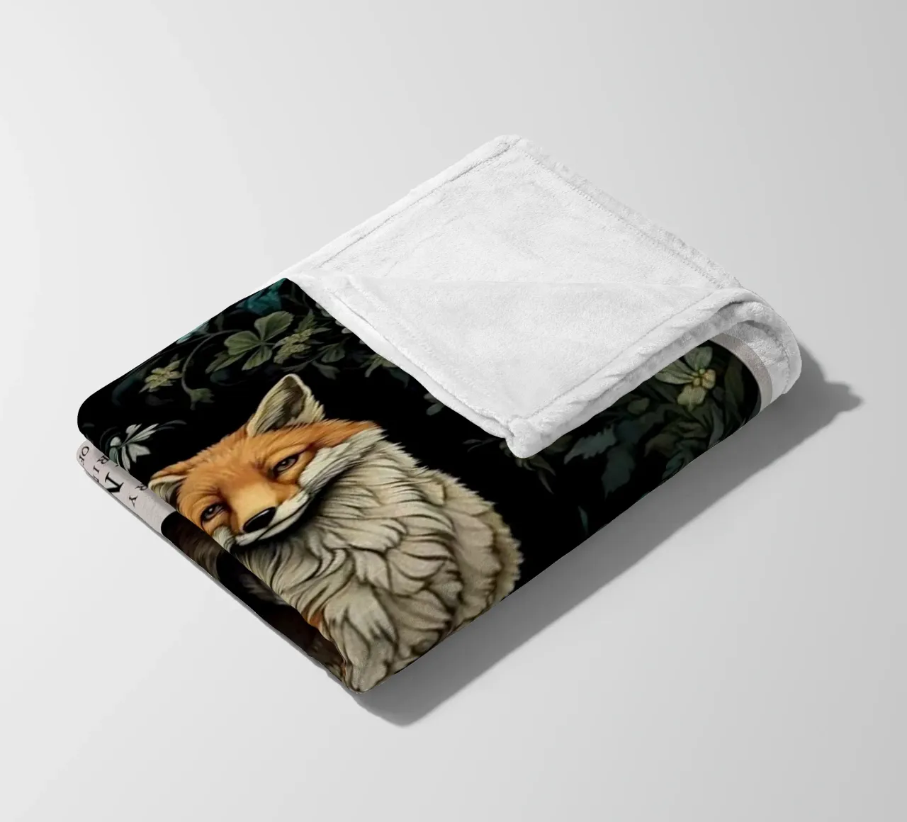 fierce fox in the middle of the forest fleece blanket by Ropech Shop