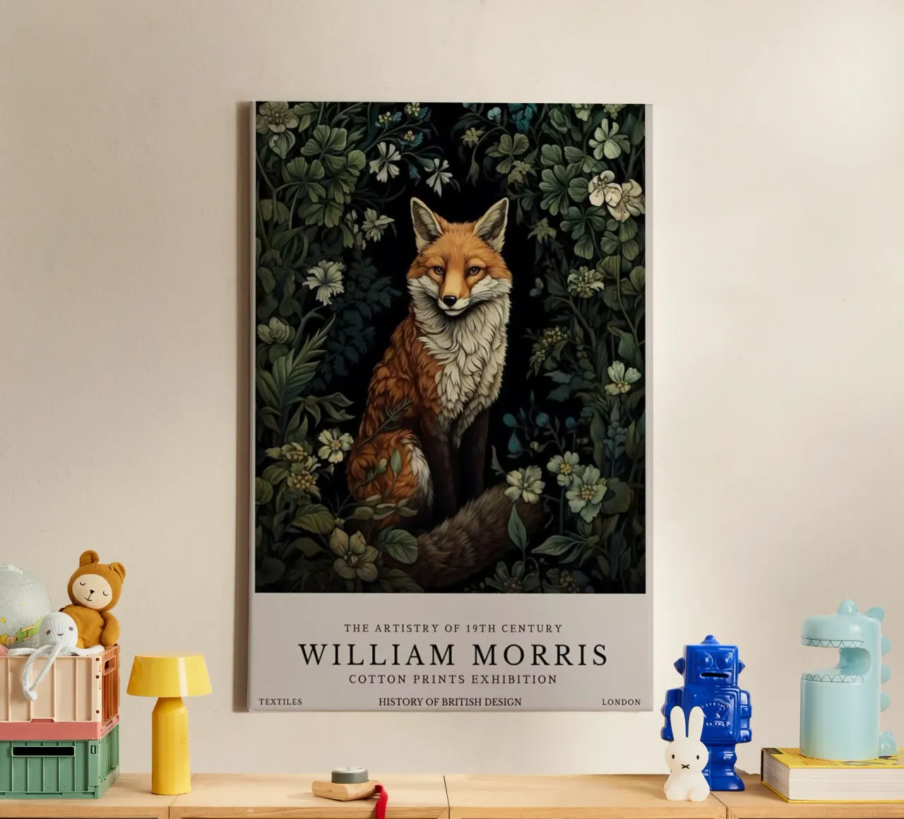 fierce fox in the middle of the forest canvas by Ropech Shop
