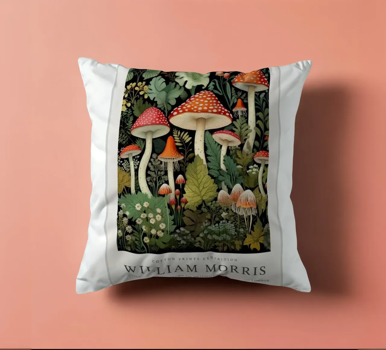 funghi in mezzo alla foresta cuscino da Ropech Shop