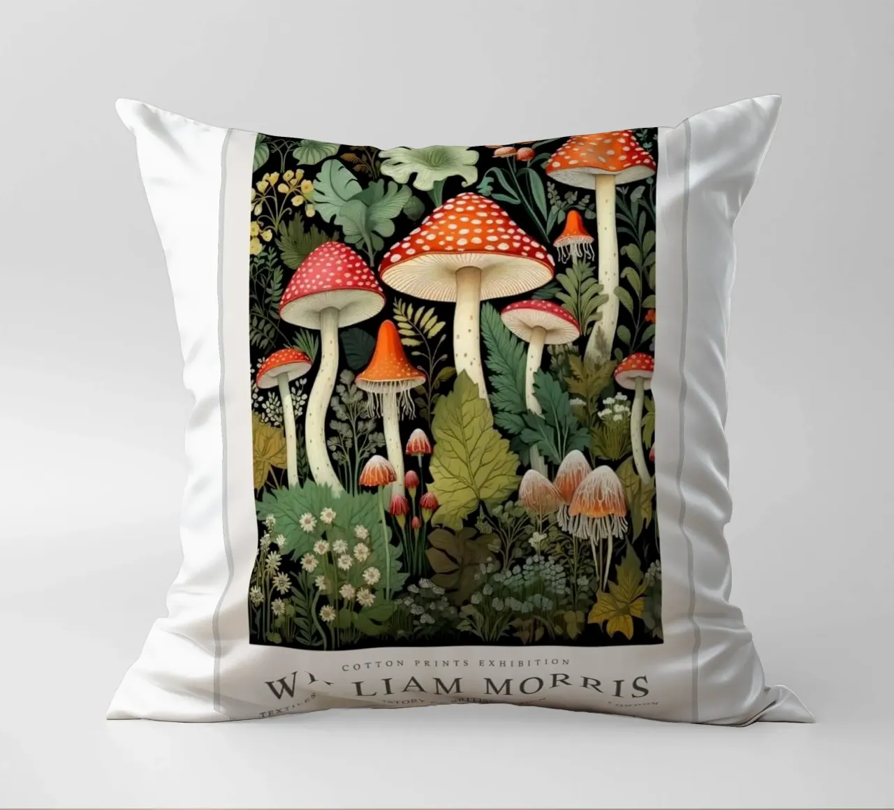 funghi in mezzo alla foresta cuscino da Ropech Shop