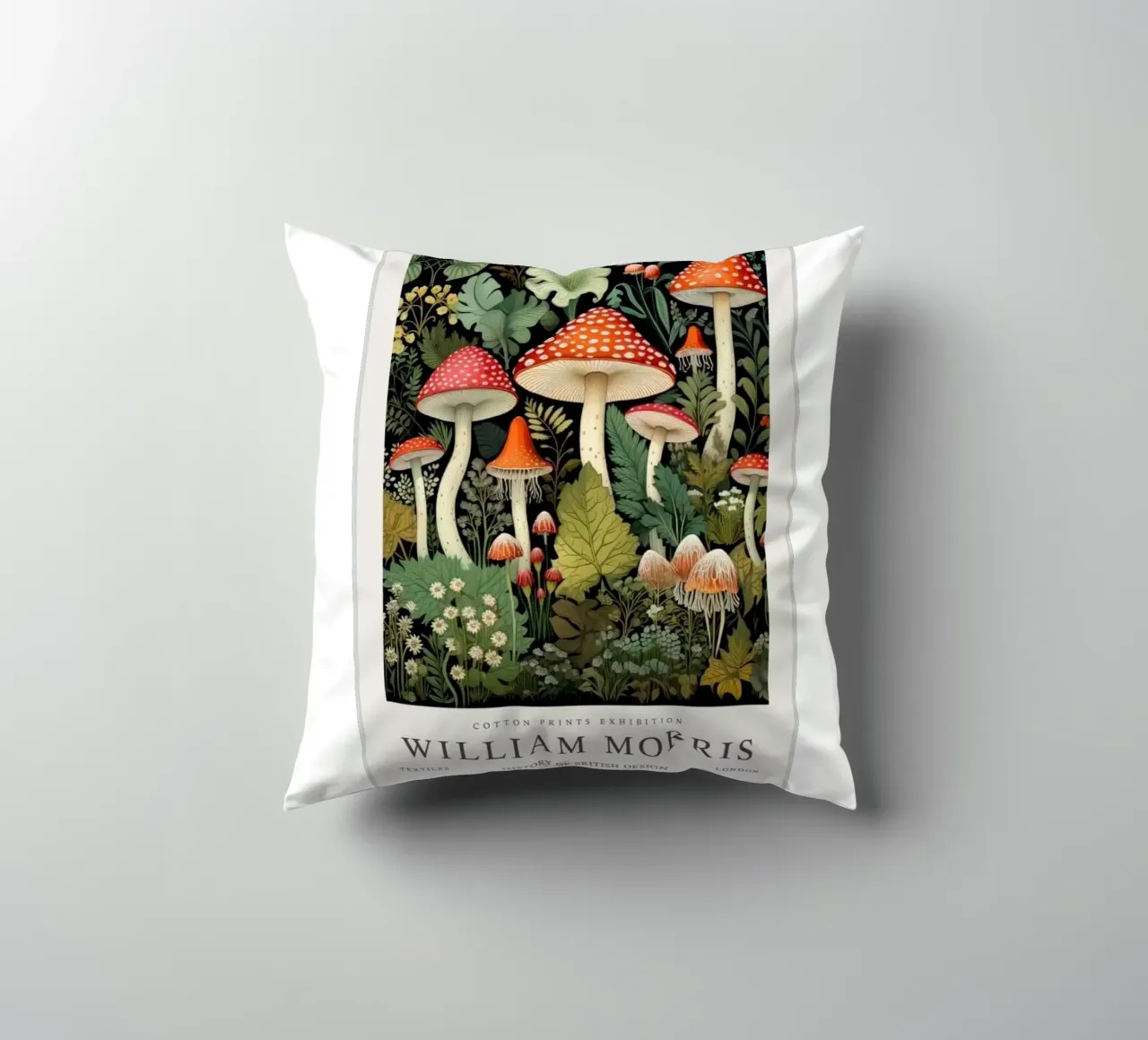 funghi in mezzo alla foresta cuscino da Ropech Shop