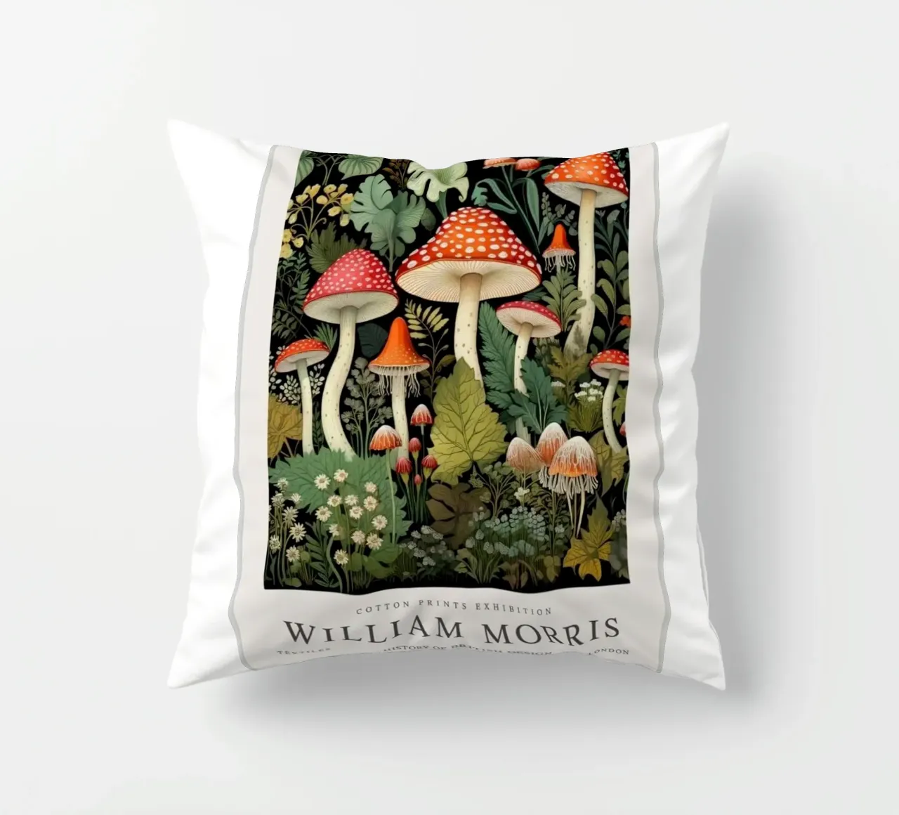 funghi in mezzo alla foresta cuscino da Ropech Shop