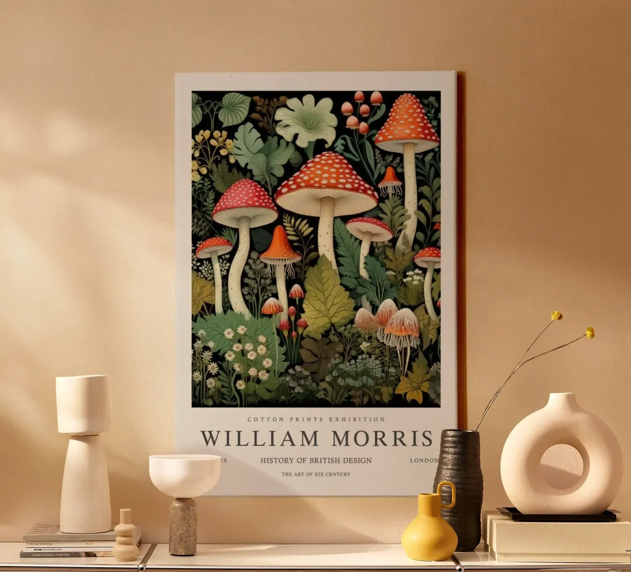 mushrooms in the middle of the forest canvas by Ropech Shop