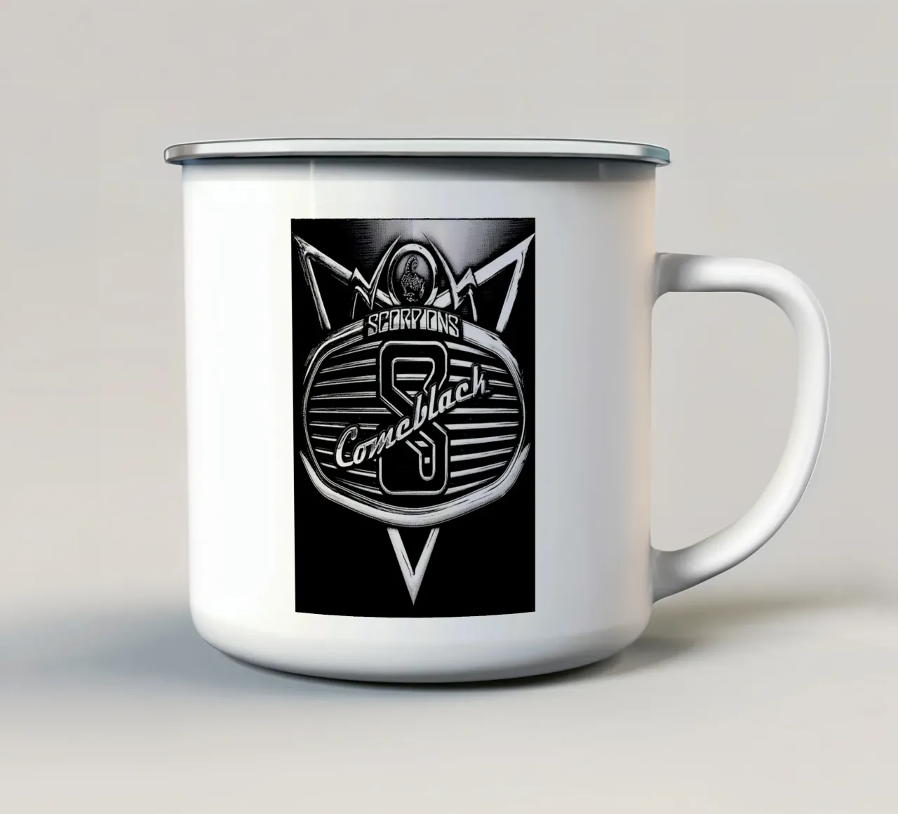 groupe scorpions mug en émail de vanhesling