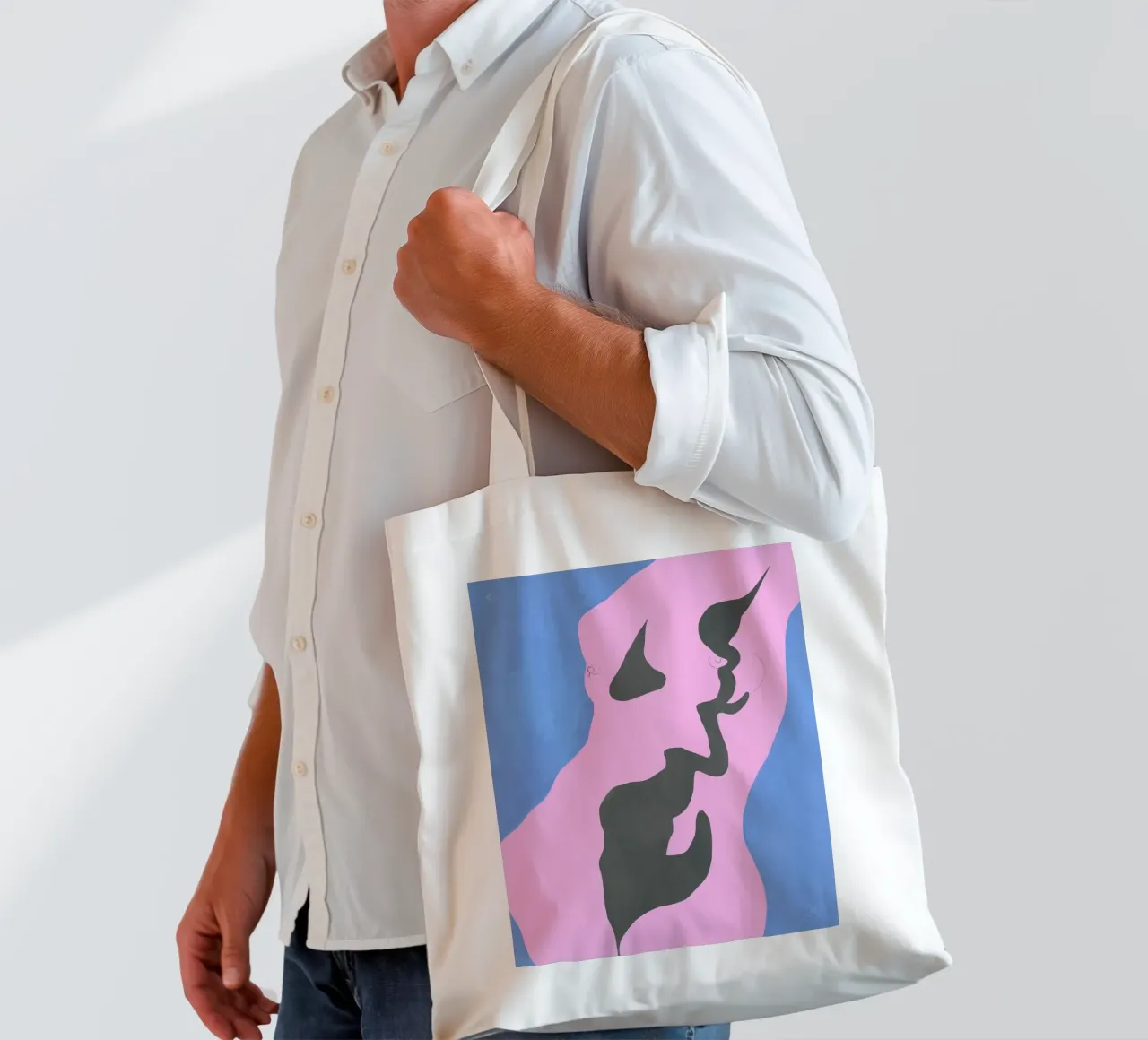 Figura minima 15 borsa in juta da Little Dean
