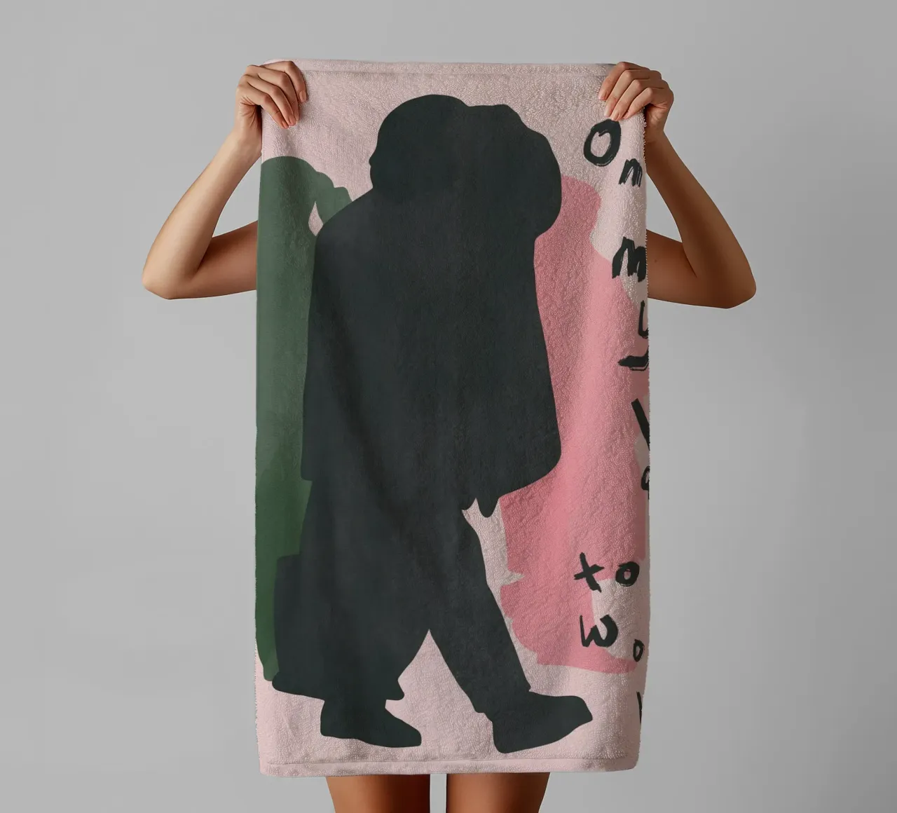 On my way to work towel by Little Dean