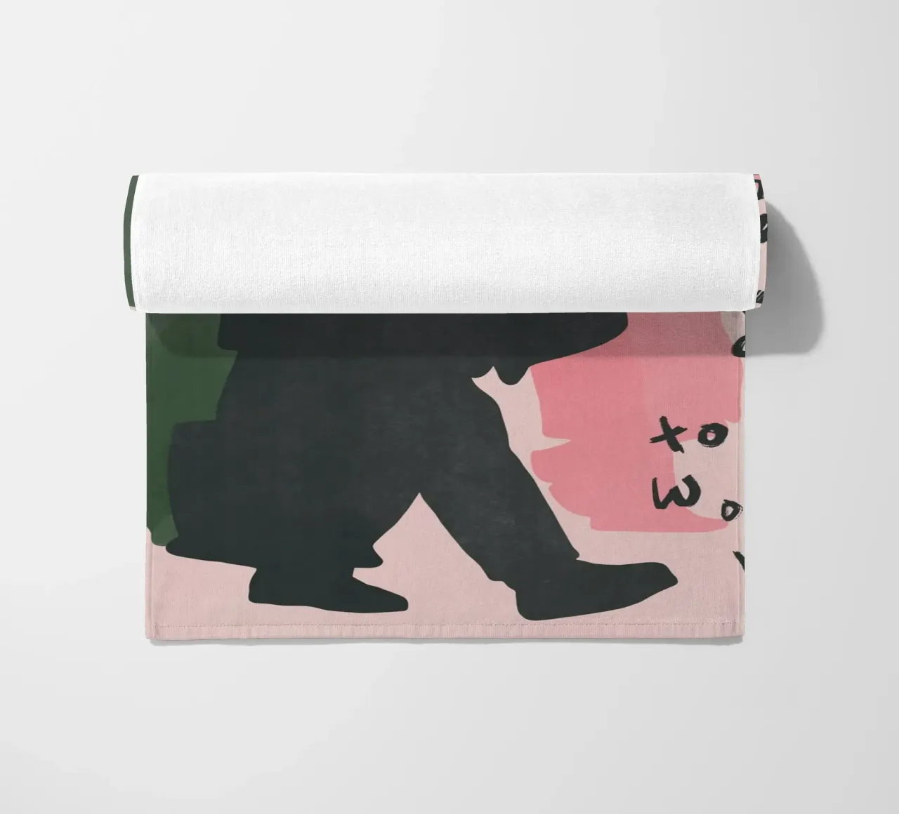 On my way to work beach towel by Little Dean