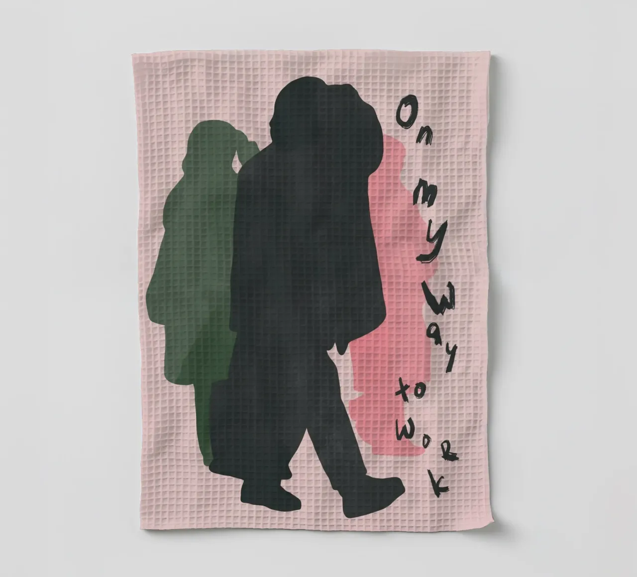 On my way to work tea towel by Little Dean