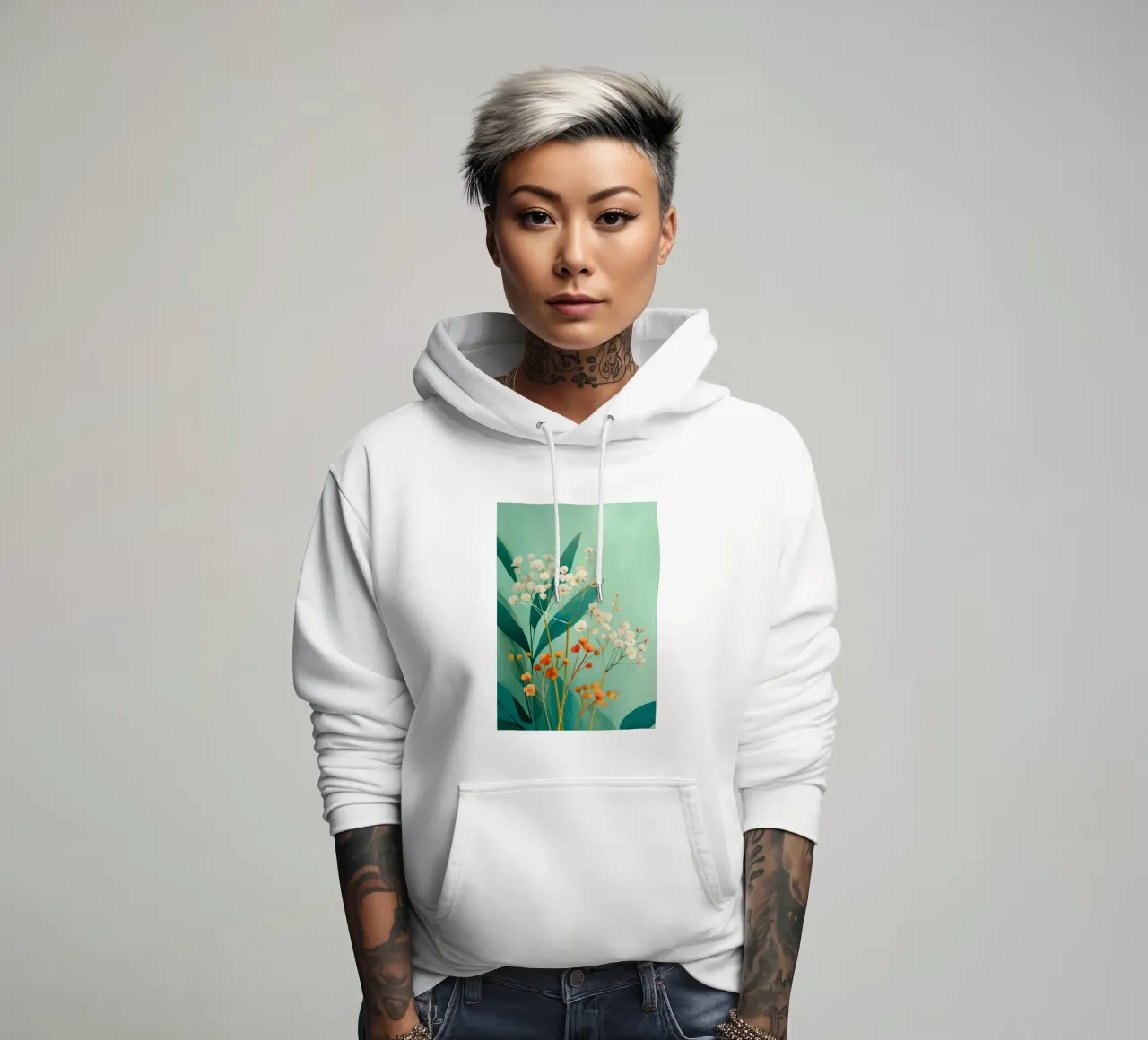 Bloom in the Tropics felpa con cappuccio da Clara August