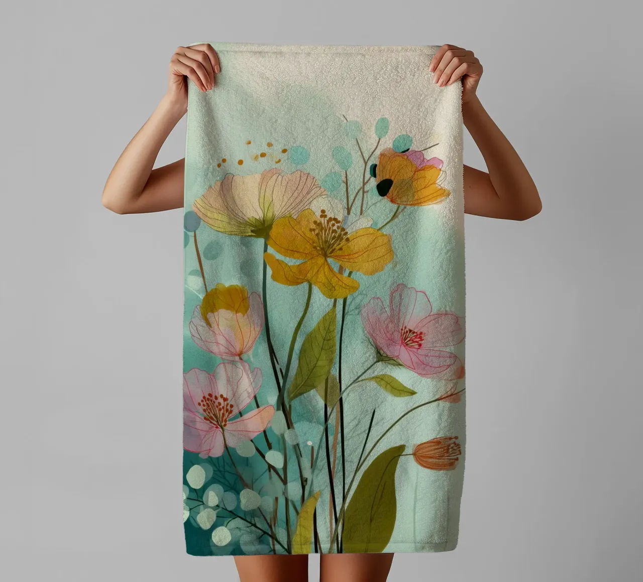 Soft Wildflowers towel by Clara August