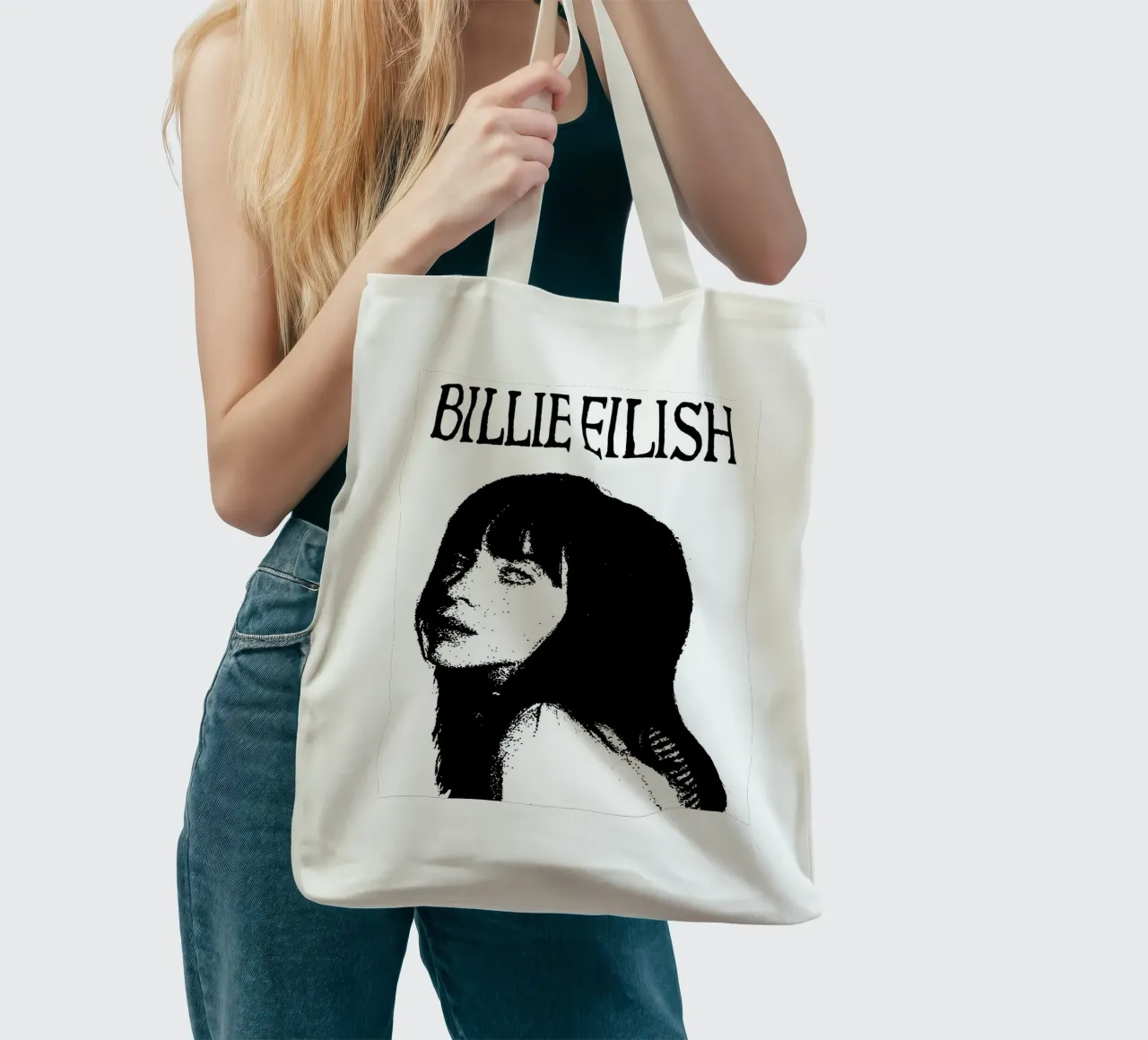 Billie Eilish borsa in juta da vanhesling