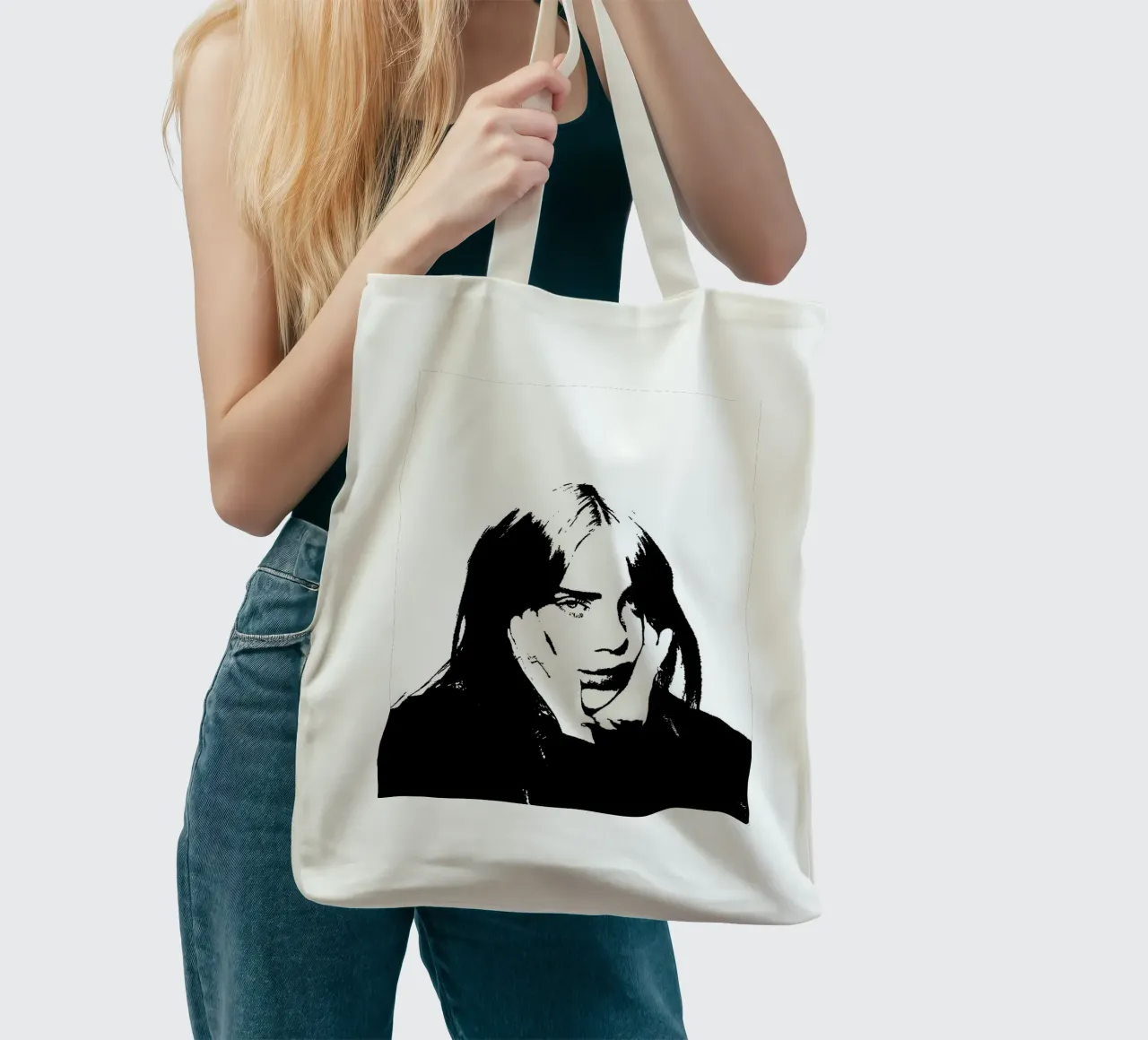 Billie Eilish borsa in juta da vanhesling