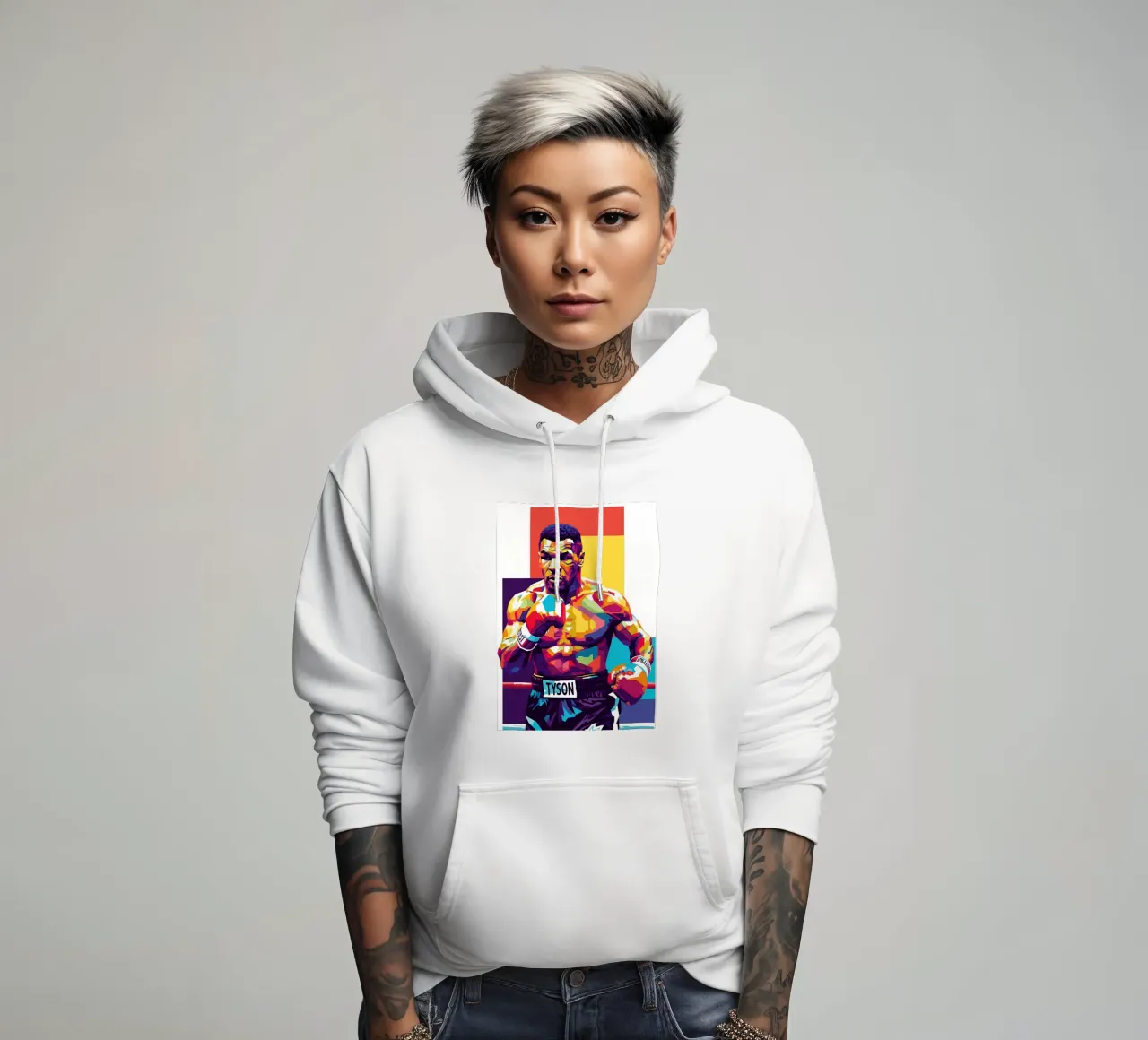 Mike Tyson WPAP art style felpa con cappuccio da Hantamrata
