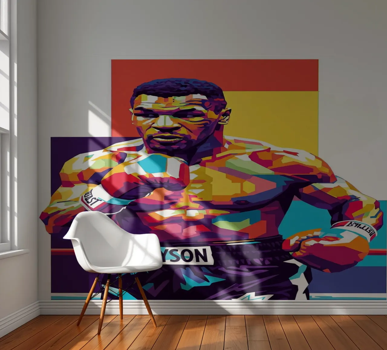 Mike Tyson WPAP art style papel para pared de Hantamrata