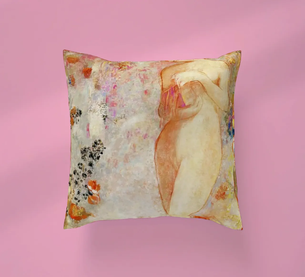 Pandora (1914) di Odilon Redon cuscino da Mostly Pink