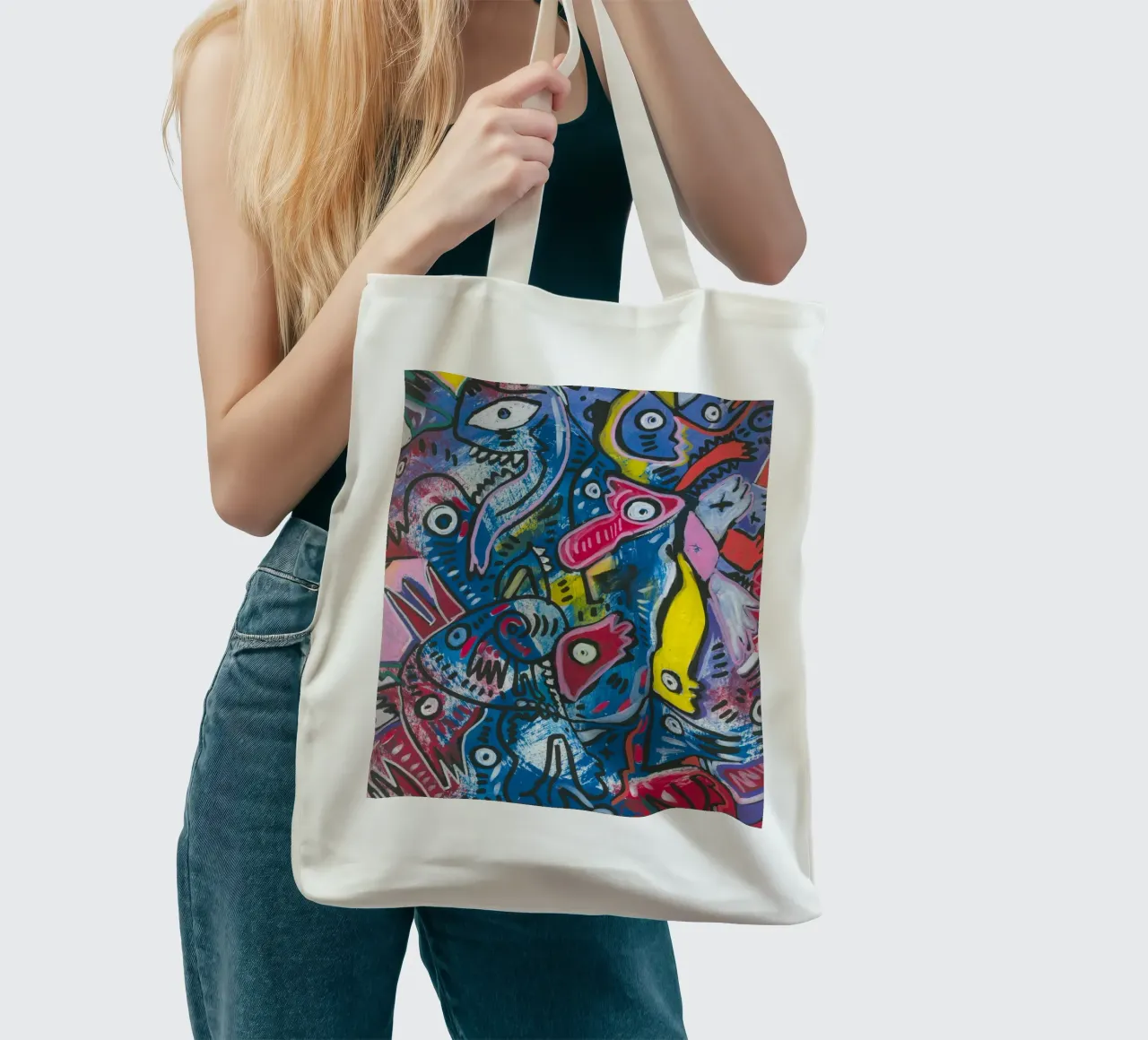 Graffiti Cool Mystic Creatures borsa in juta da Signorino