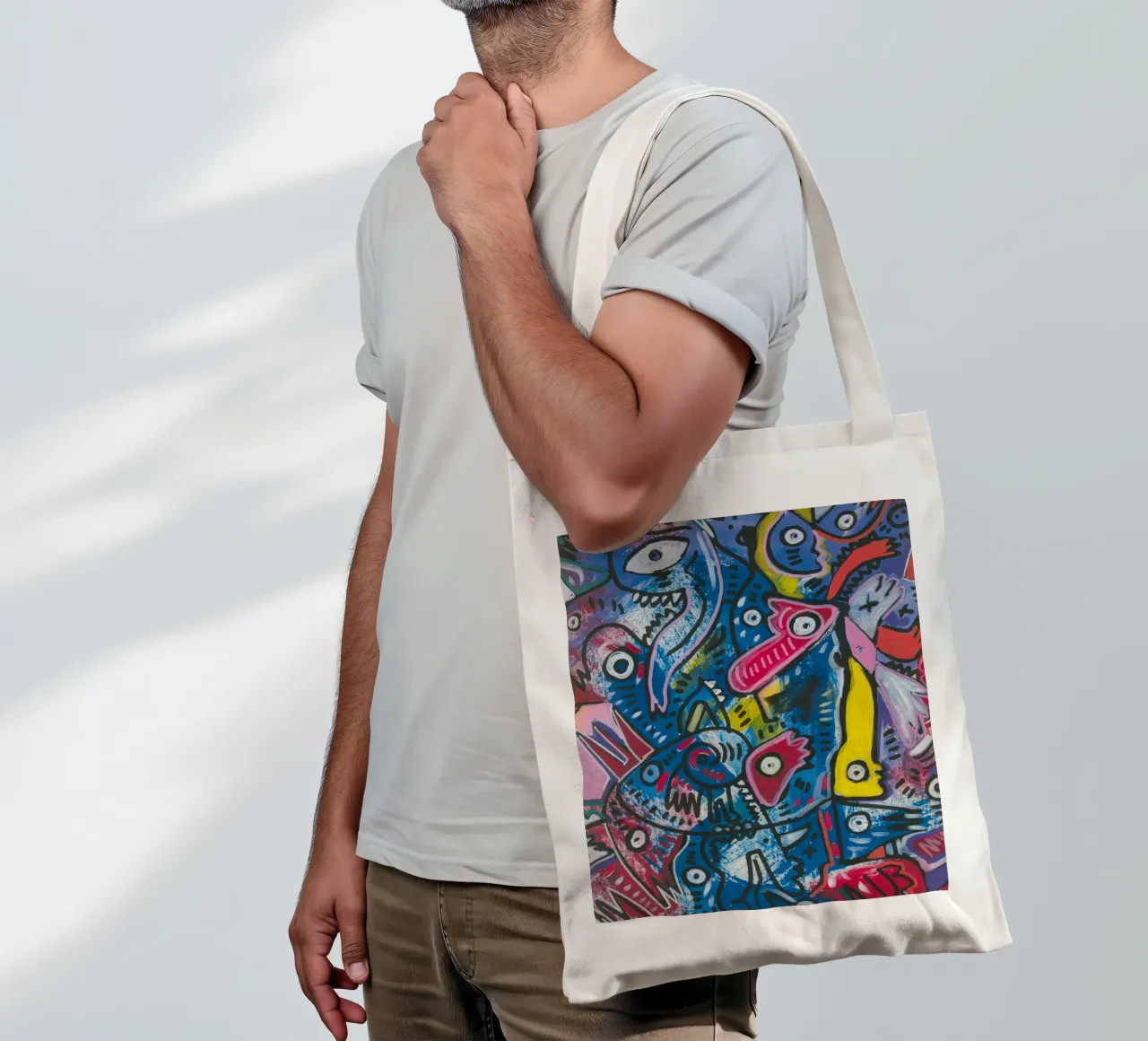 Graffiti Cool Mystic Creatures borsa in juta da Signorino