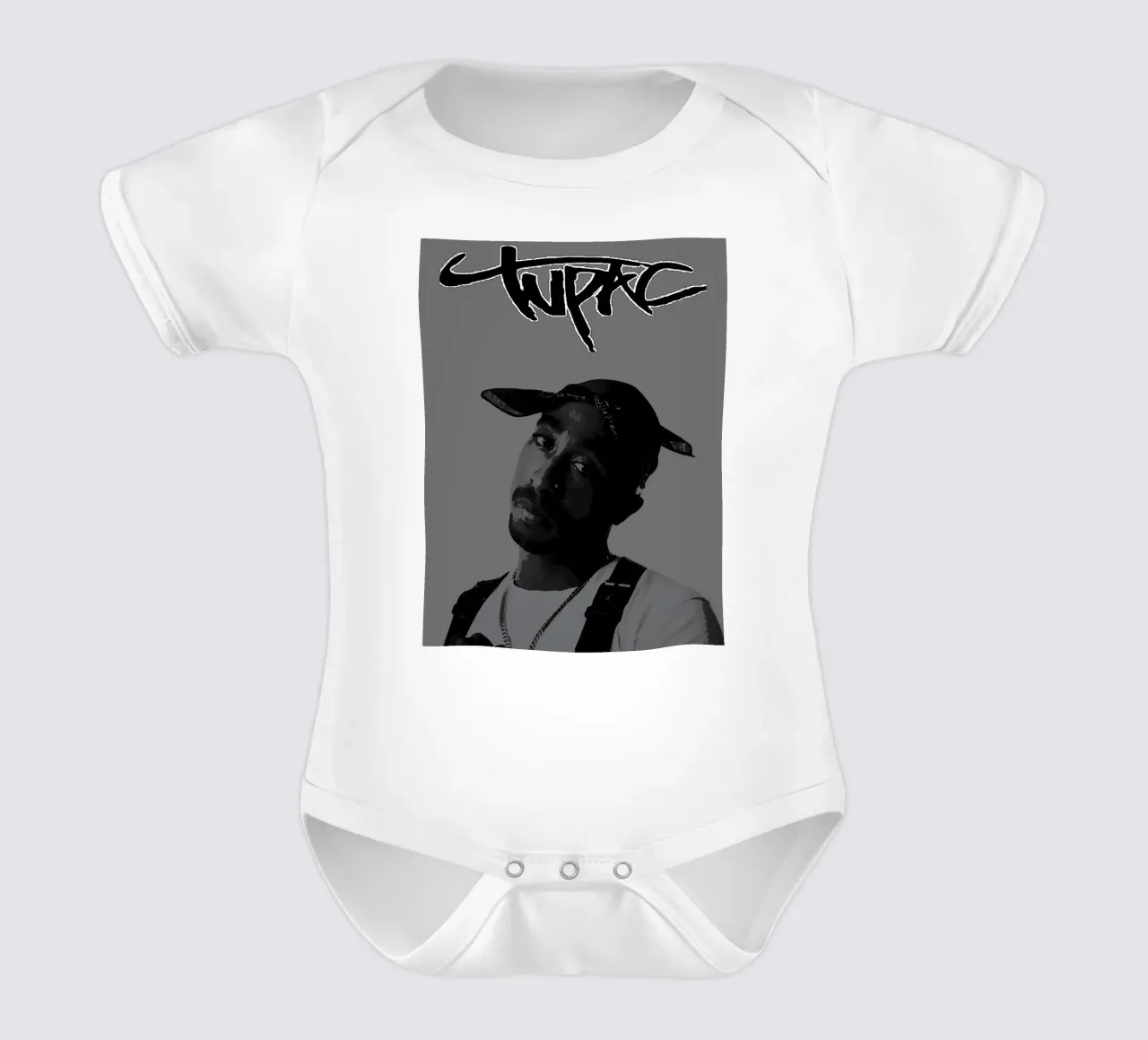 Tupac Shakur short-sleeve baby romper by vanhesling
