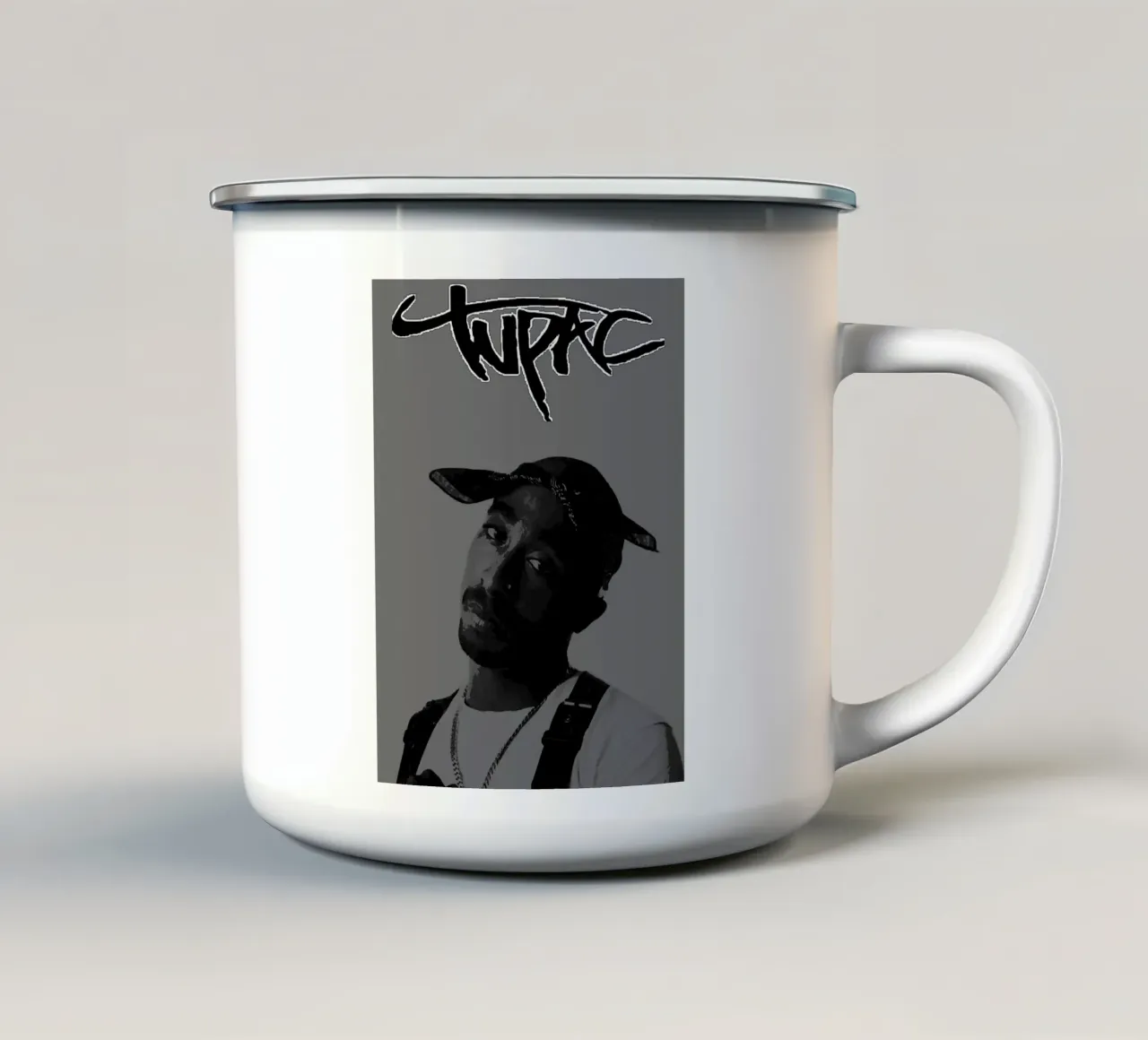 Tupac Shakur tazza in smalto da vanhesling