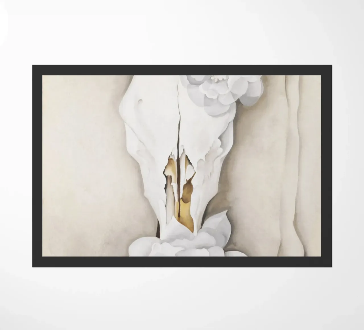 Teschio di mucca con rose di Calico di Georgia O'Keeffe zerbino da Mostly Pink