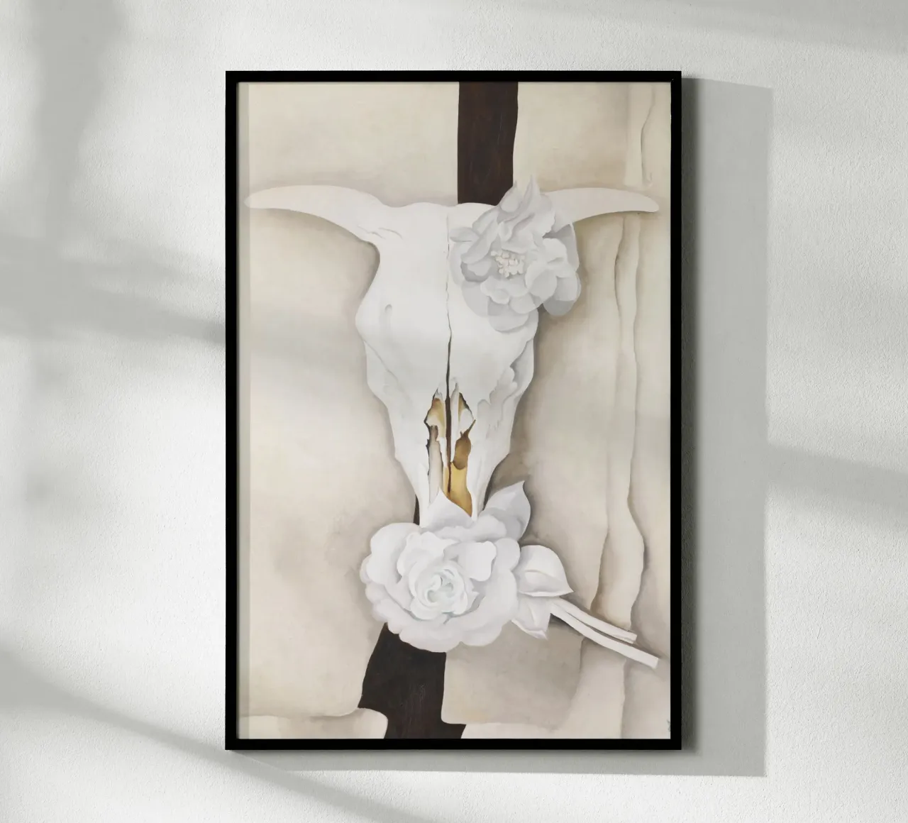 Teschio di mucca con rose di Calico di Georgia O'Keeffe carta hahnemühle da Mostly Pink