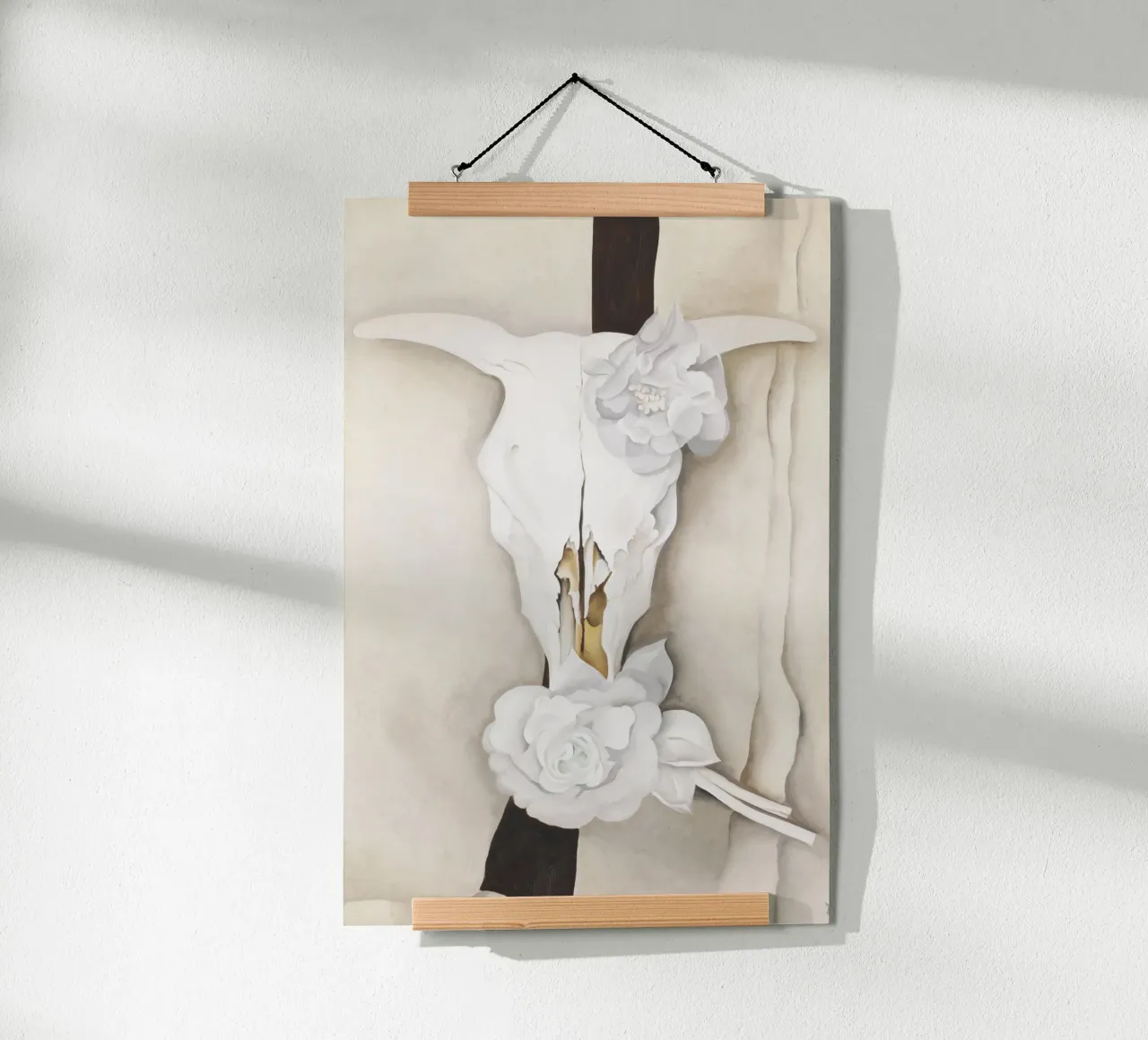 Teschio di mucca con rose di Calico di Georgia O'Keeffe carta hahnemühle da Mostly Pink