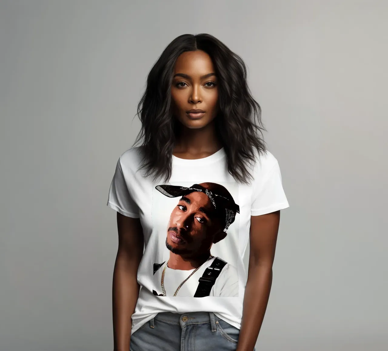 Tupac Shakur women's fitted t-shirt by vanhesling