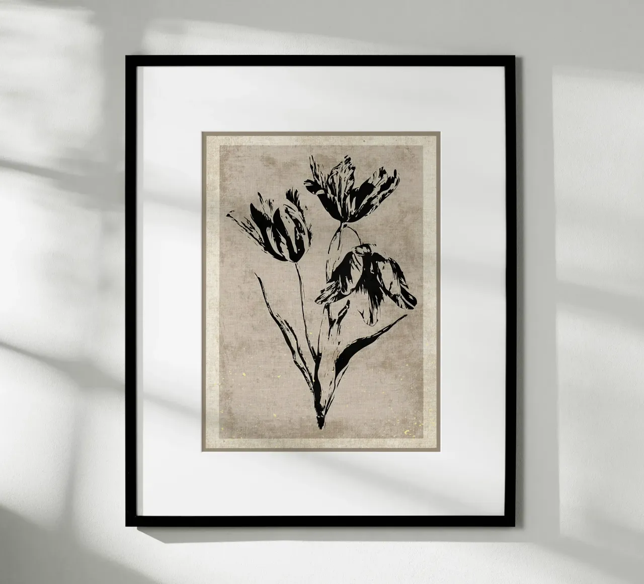 Stampa artistica floreale in bianco e nero carta hahnemühle da Modern Geometry