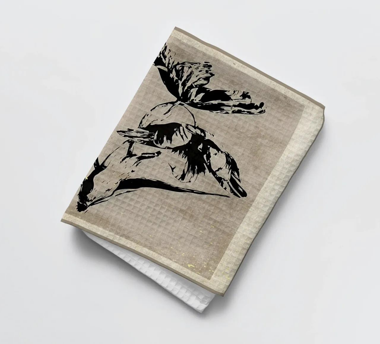 Stampa artistica floreale in bianco e nero canovaccio da cucina da Modern Geometry