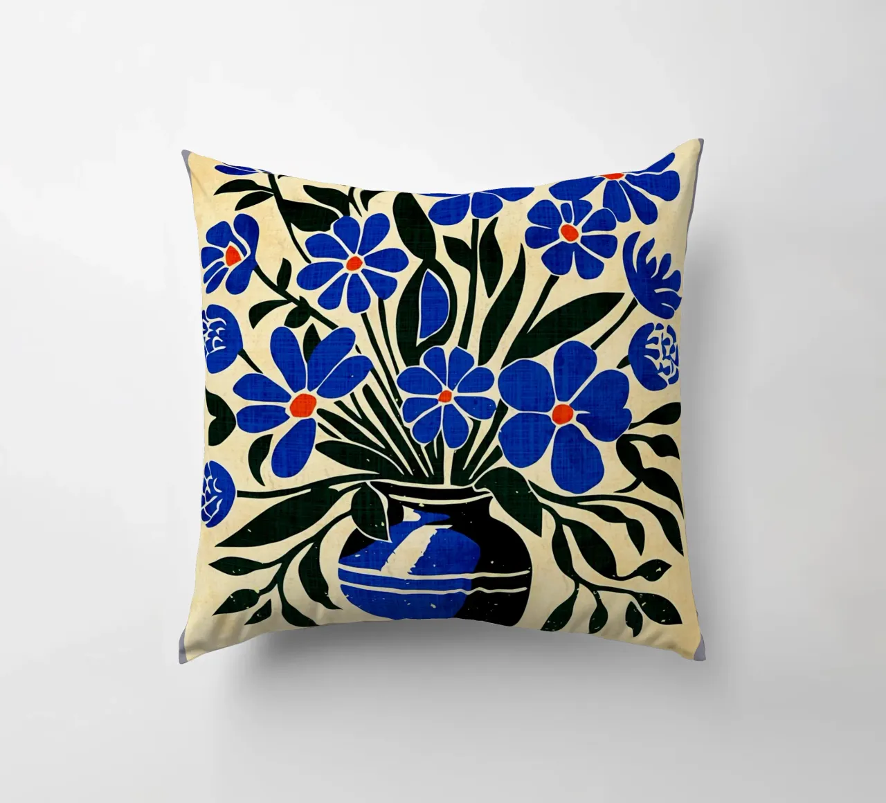 Bouquet di fiori blu cuscino da Modern Geometry