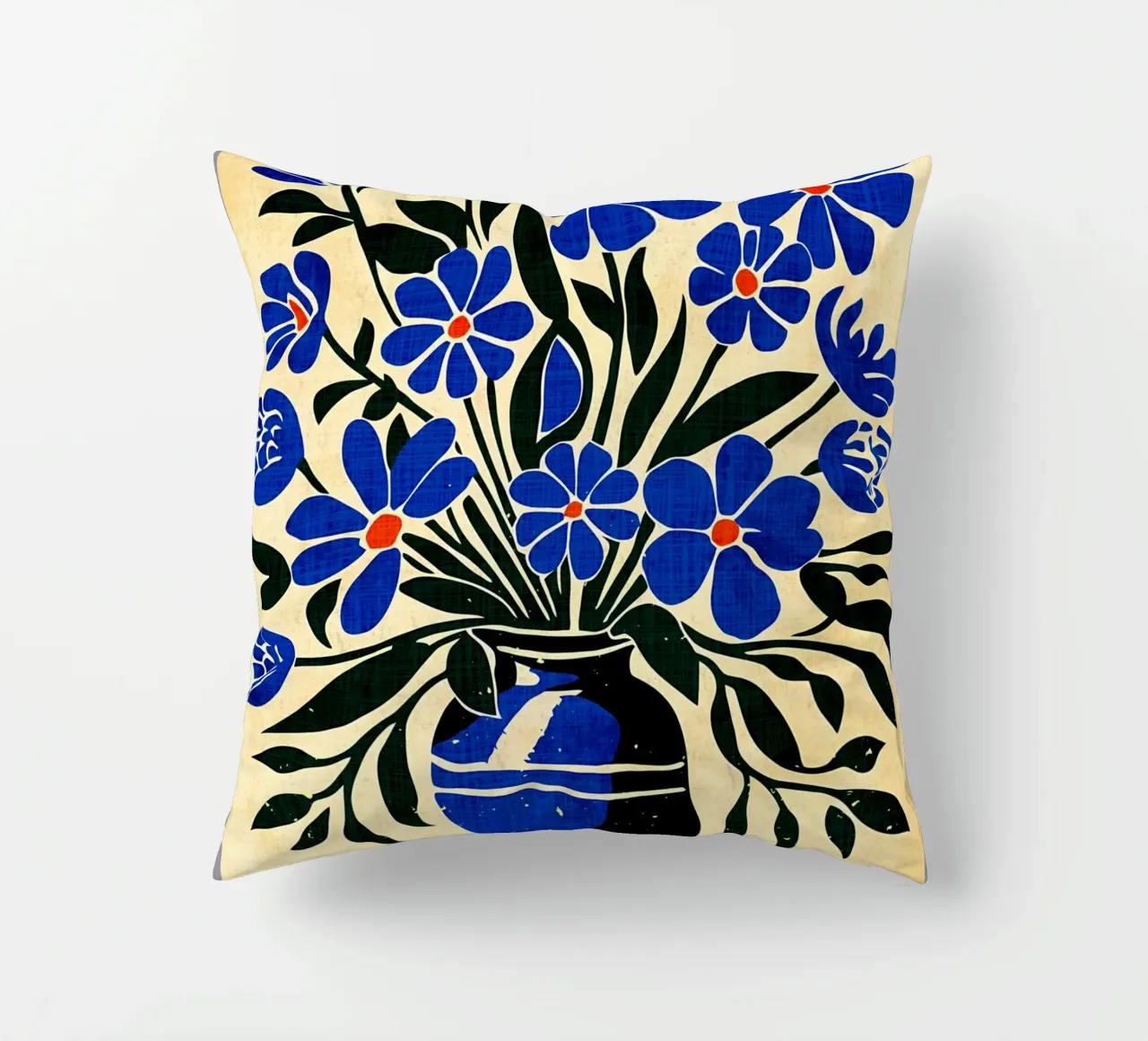 Bouquet di fiori blu cuscino da Modern Geometry