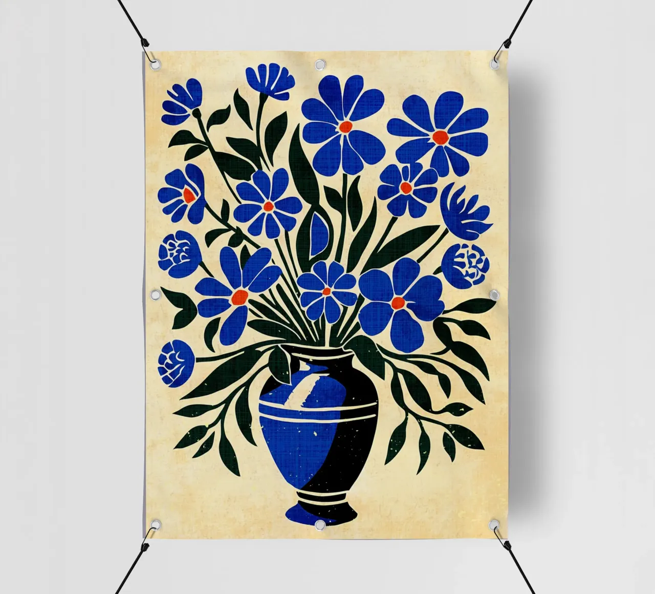 Bouquet di fiori blu telo in pvc da Modern Geometry