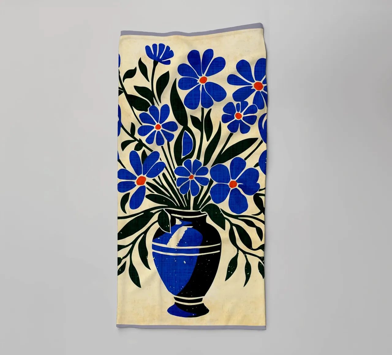 Bouquet di fiori blu asciugamano da bagno da Modern Geometry