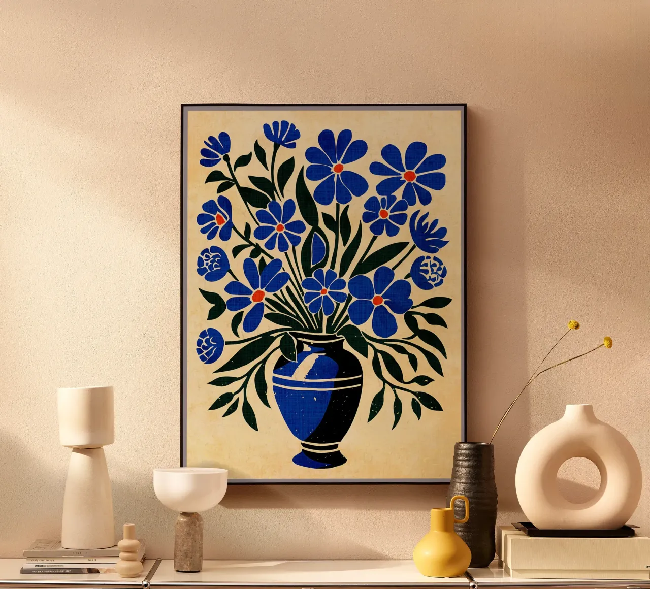 Bouquet di fiori blu alluminio dibond da Modern Geometry