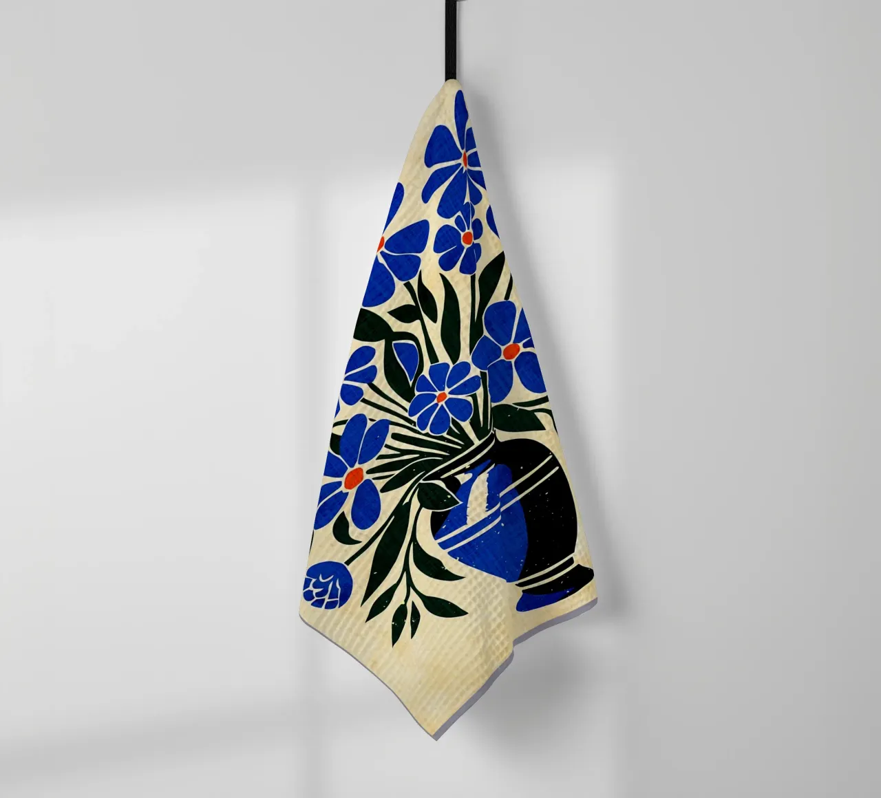 Bouquet di fiori blu canovaccio da cucina da Modern Geometry
