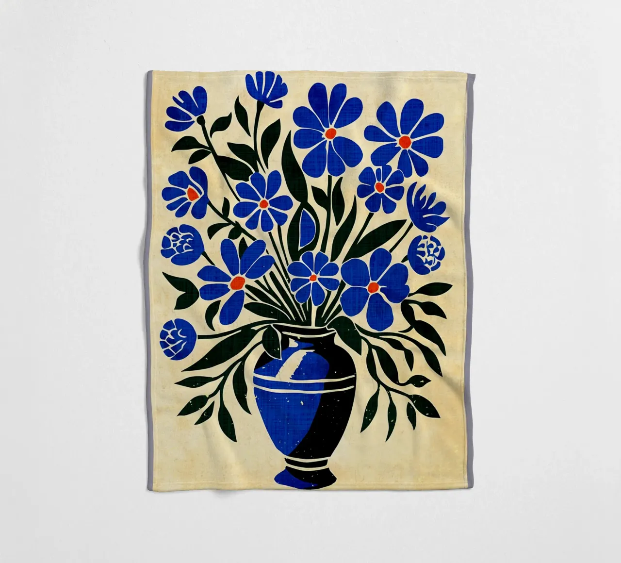 Bouquet di fiori blu coperta in pile da Modern Geometry