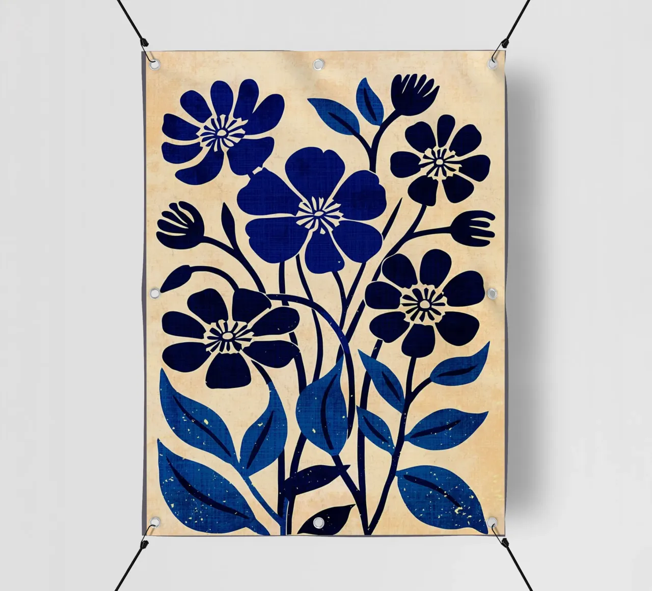 Fiori selvatici blu telo in pvc da Modern Geometry