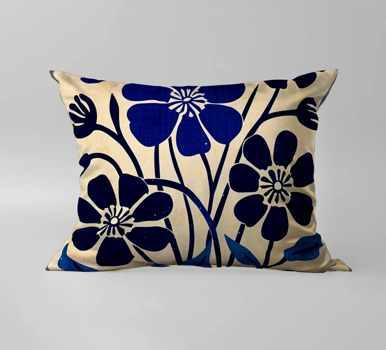 Fiori selvatici blu cuscino da Modern Geometry