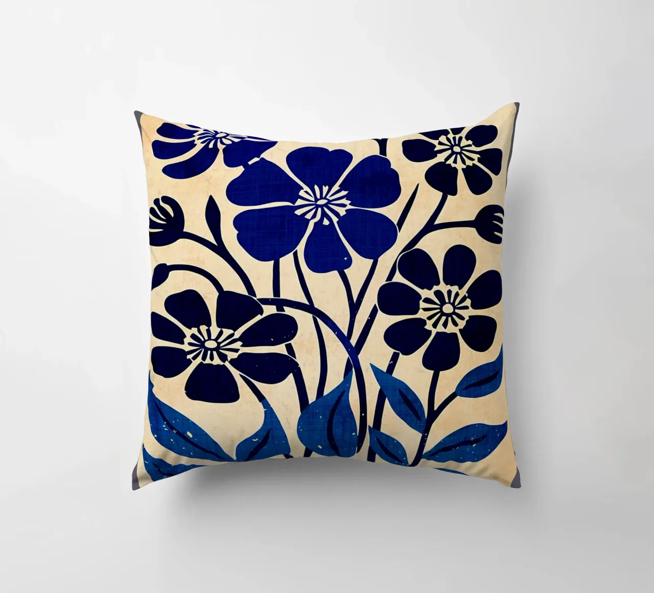 Fiori selvatici blu cuscino da Modern Geometry