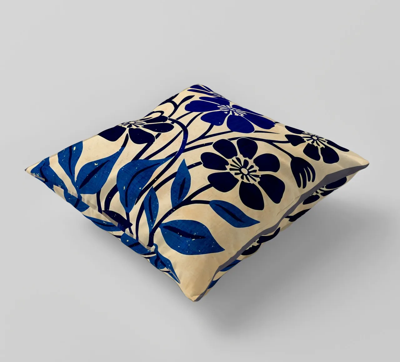 Fiori selvatici blu cuscino da Modern Geometry