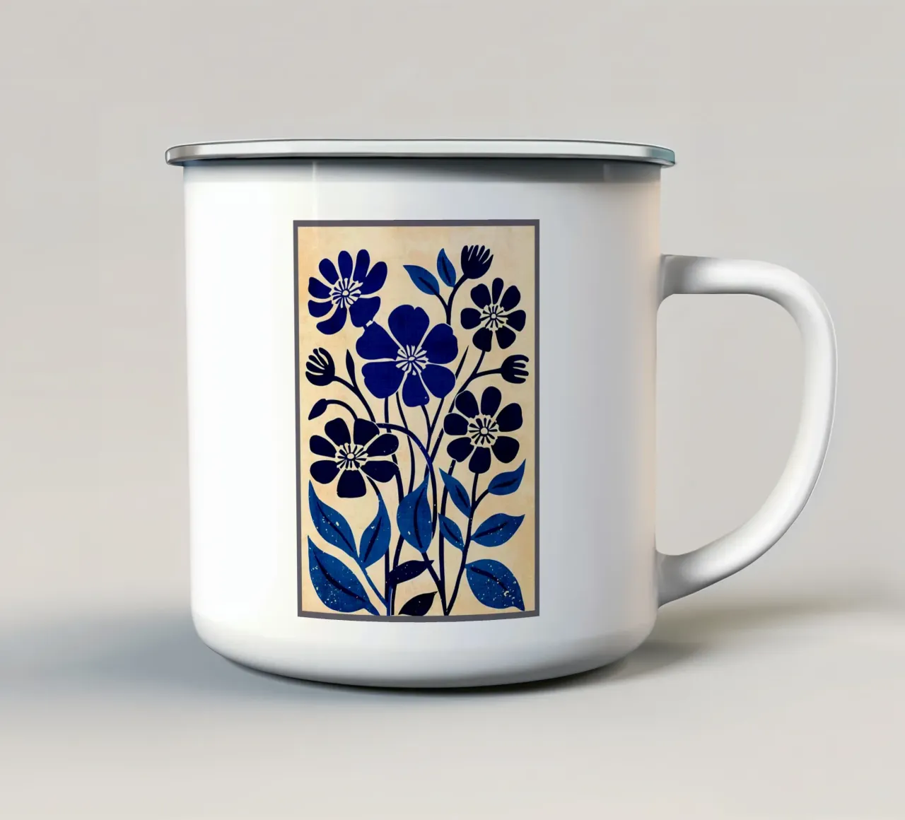 Fiori selvatici blu tazza in smalto da Modern Geometry